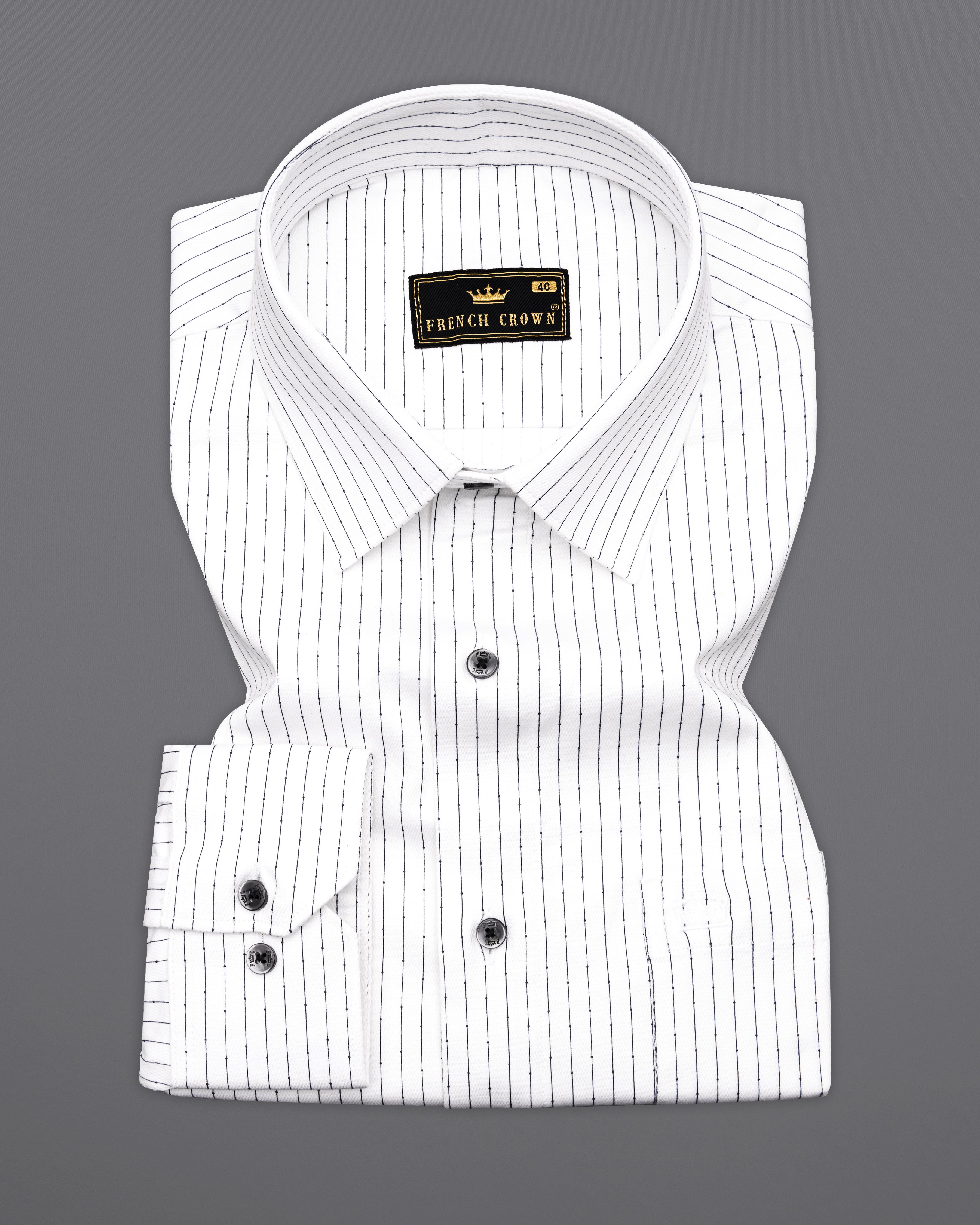 Bright White with Black Striped Dobby Textured Premium Giza Cotton Designer Shirt 9943-BLK-38, 9943-BLK-H-38, 9943-BLK-39, 9943-BLK-H-39, 9943-BLK-40, 9943-BLK-H-40, 9943-BLK-42, 9943-BLK-H-42, 9943-BLK-44, 9943-BLK-H-44, 9943-BLK-46, 9943-BLK-H-46, 9943-BLK-48, 9943-BLK-H-48, 9943-BLK-50, 9943-BLK-H-50, 9943-BLK-52, 9943-BLK-H-52