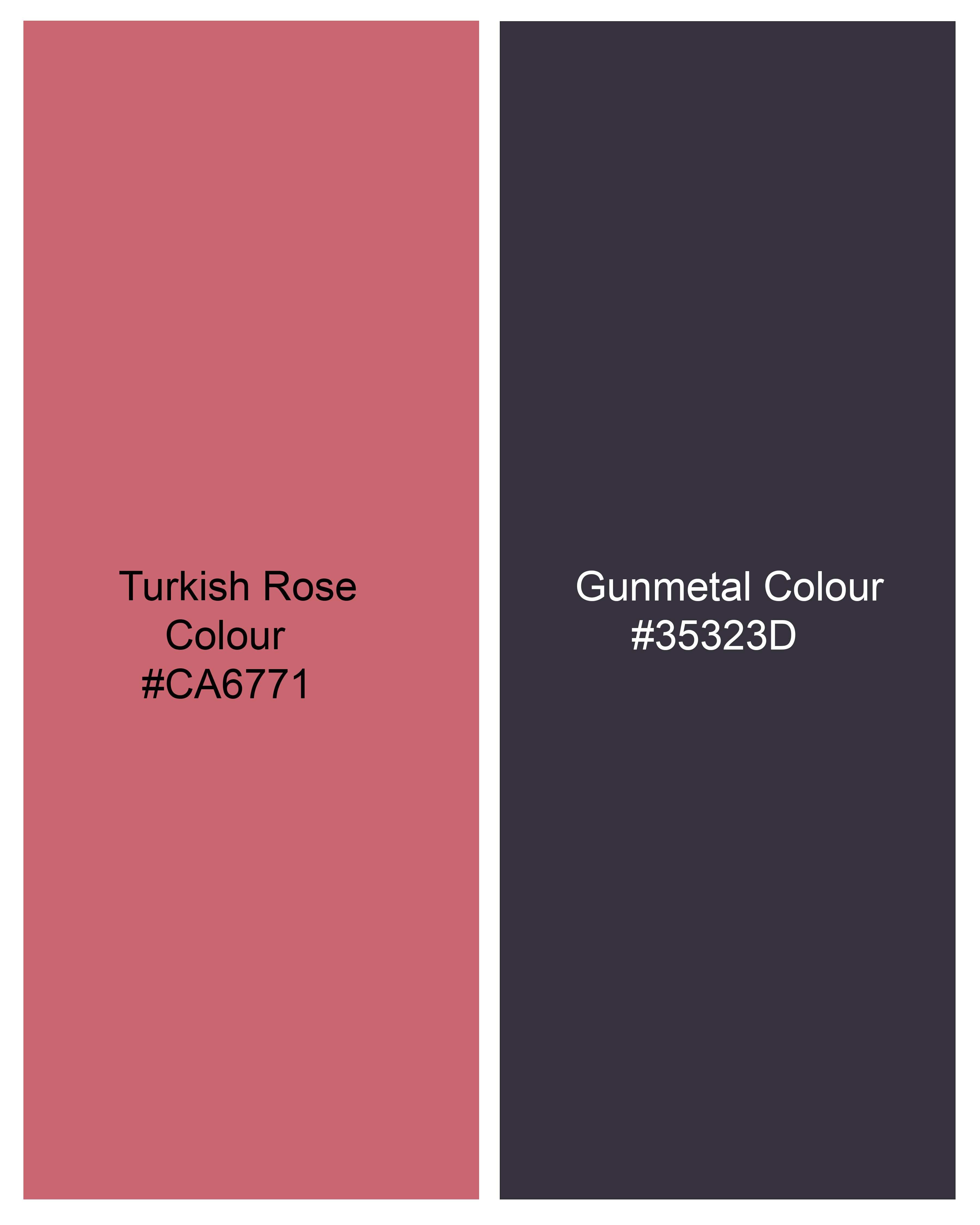 Turkish Pink with Gunmetal Checked Flannel Shirt