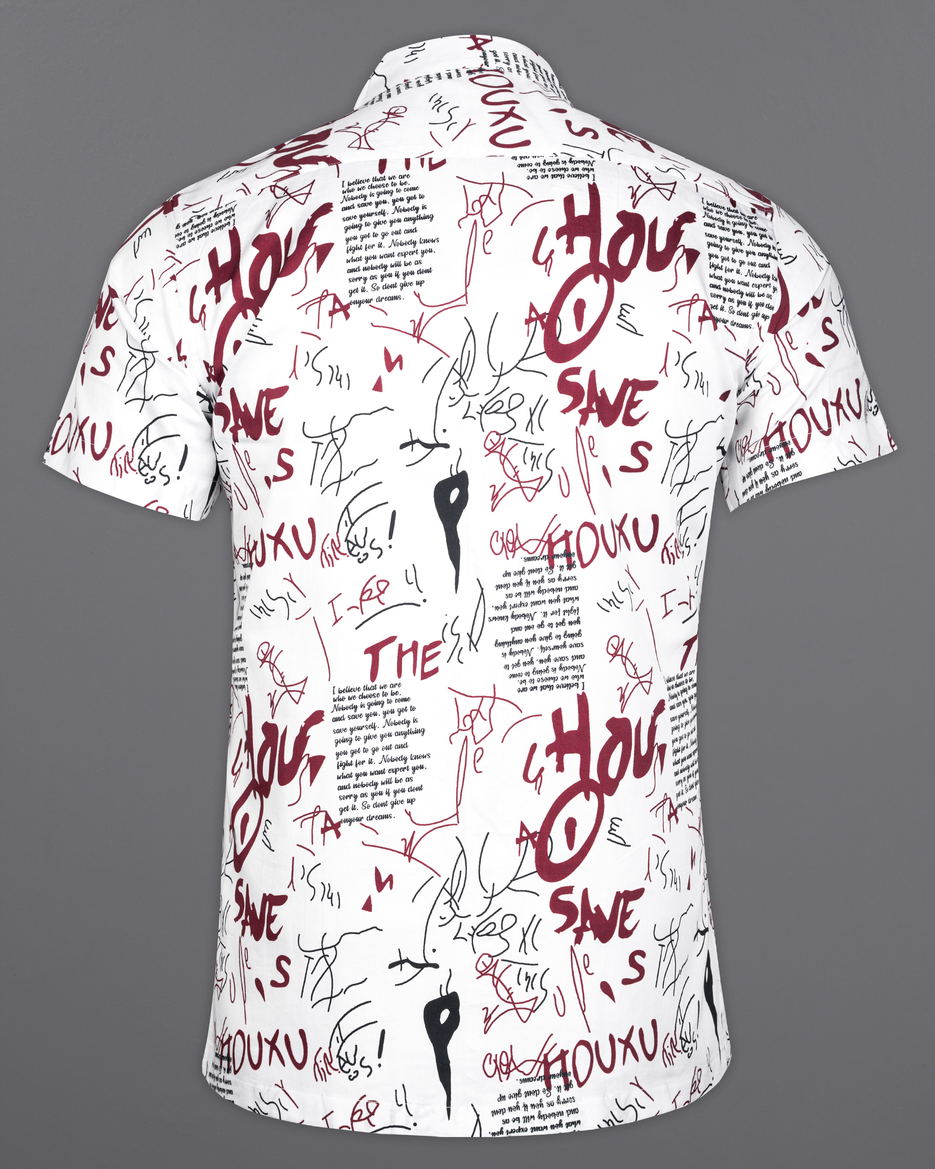 Bright White with Wine Doodle Printed Super Soft Shirt 9956-CC-SS-MN-38, 9956-CC-SS-MN-39, 9956-CC-SS-MN-40, 9956-CC-SS-MN-42, 9956-CC-SS-MN-44, 9956-CC-SS-MN-46, 9956-CC-SS-MN-48, 9956-CC-SS-MN-50, 9956-CC-SS-MN-52
