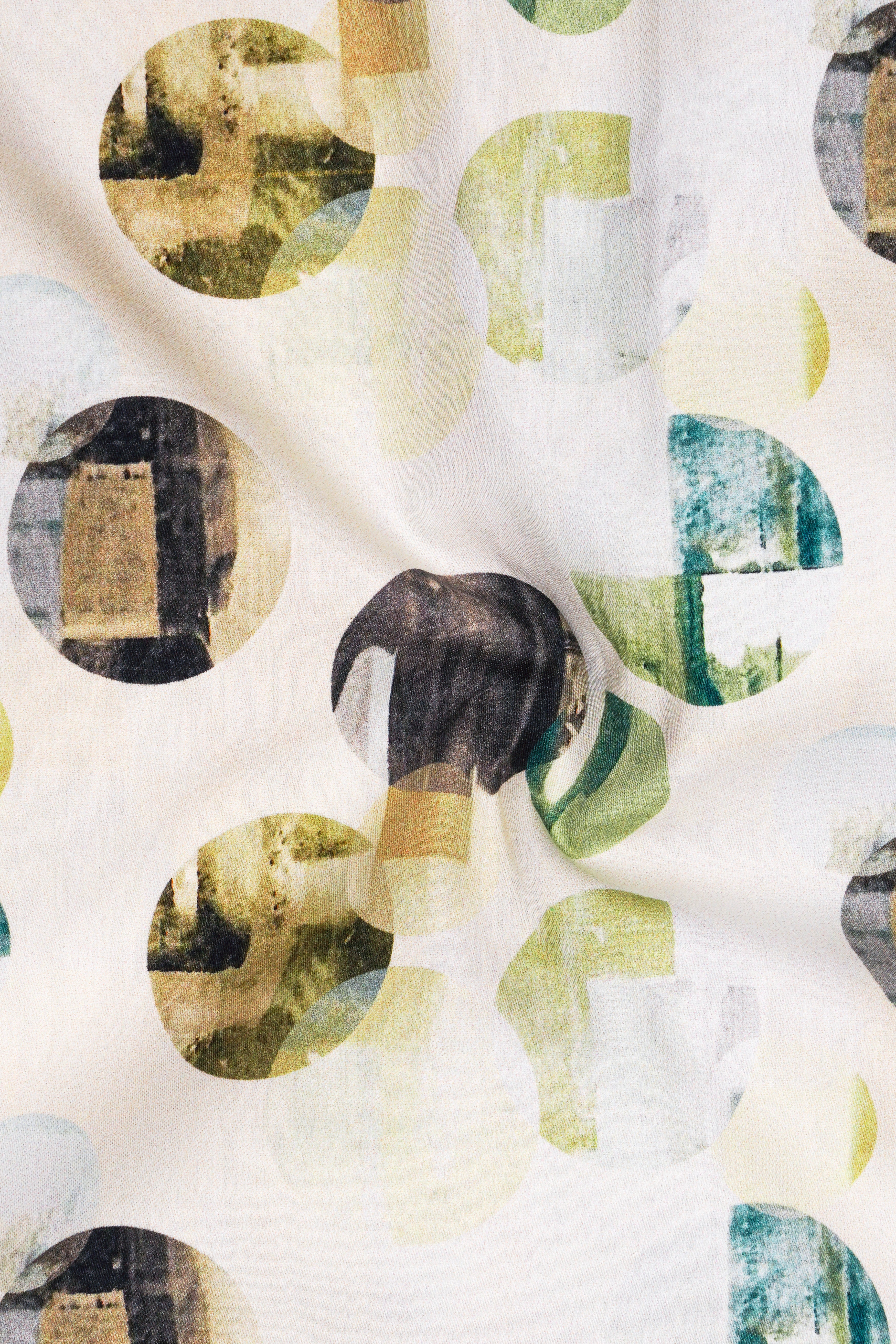 Merino Cream Multicolour Printed Super Soft Premium Cotton Shirt