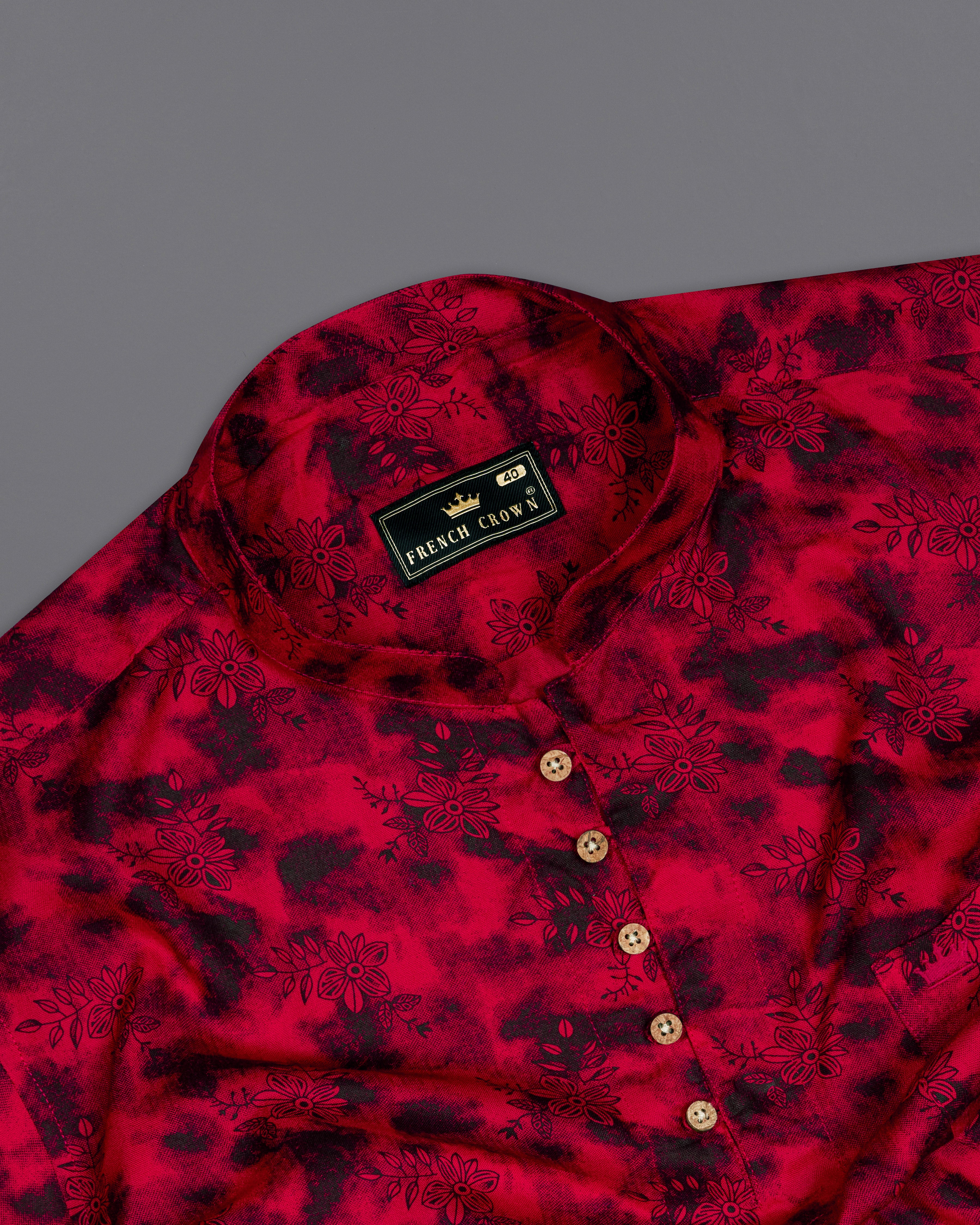 Shiraz Red and Black Floral Textured Premium Tencel Kurta Shirt 9997-KS-38, 9997-KS-H-38, 9997-KS-39, 9997-KS-H-39, 9997-KS-40, 9997-KS-H-40, 9997-KS-42, 9997-KS-H-42, 9997-KS-44, 9997-KS-H-44, 9997-KS-46, 9997-KS-H-46, 9997-KS-48, 9997-KS-H-48, 9997-KS-50, 9997-KS-H-50, 9997-KS-52, 9997-KS-H-52