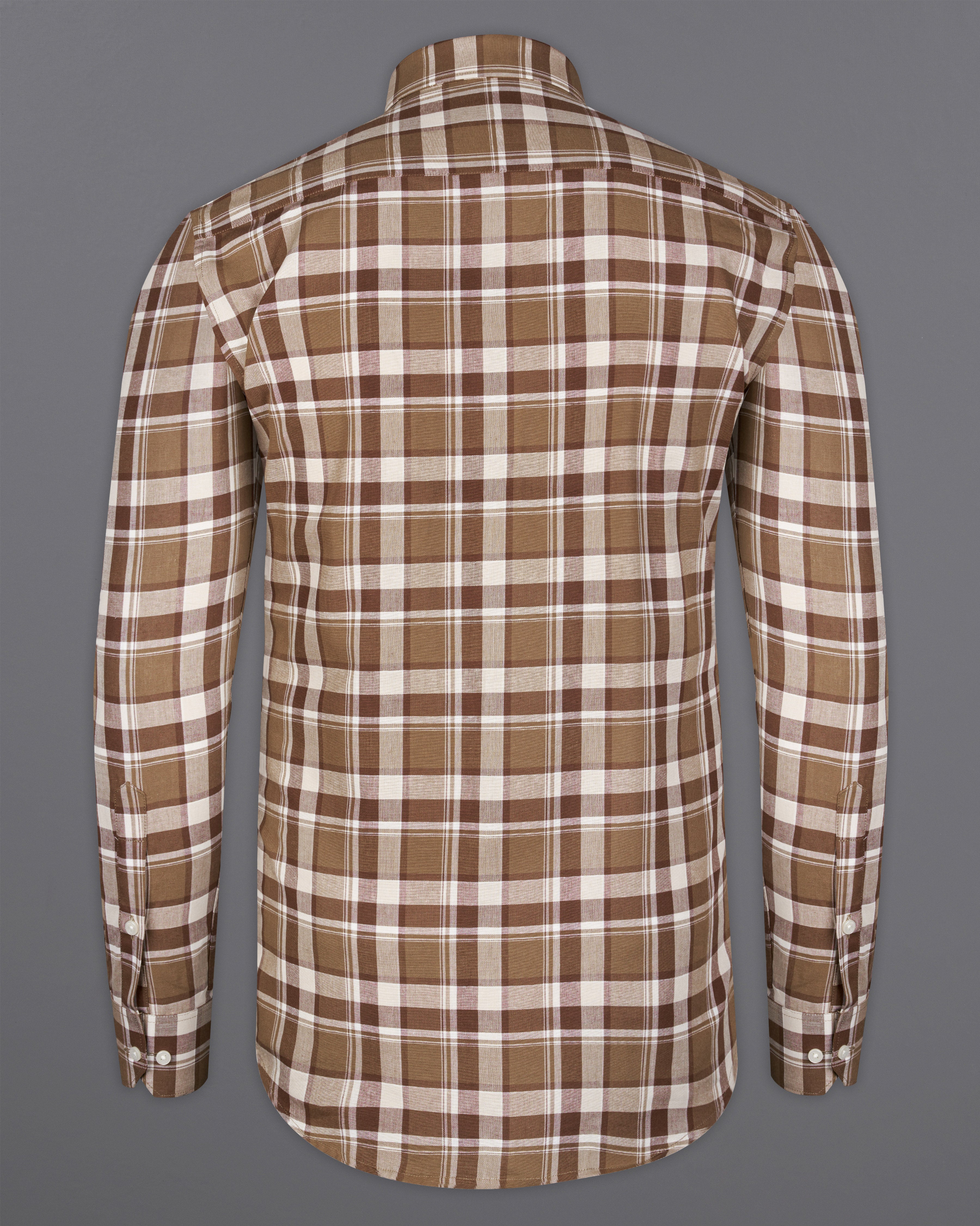 Spice Brown and White Plaid Chambray Button-Down Shirt 9993-BD-38, 9993-BD-H-38, 9993-BD-39, 9993-BD-H-39, 9993-BD-40, 9993-BD-H-40, 9993-BD-42, 9993-BD-H-42, 9993-BD-44, 9993-BD-H-44, 9993-BD-46, 9993-BD-H-46, 9993-BD-48, 9993-BD-H-48, 9993-BD-50, 9993-BD-H-50, 9993-BD-52, 9993-BD-H-52