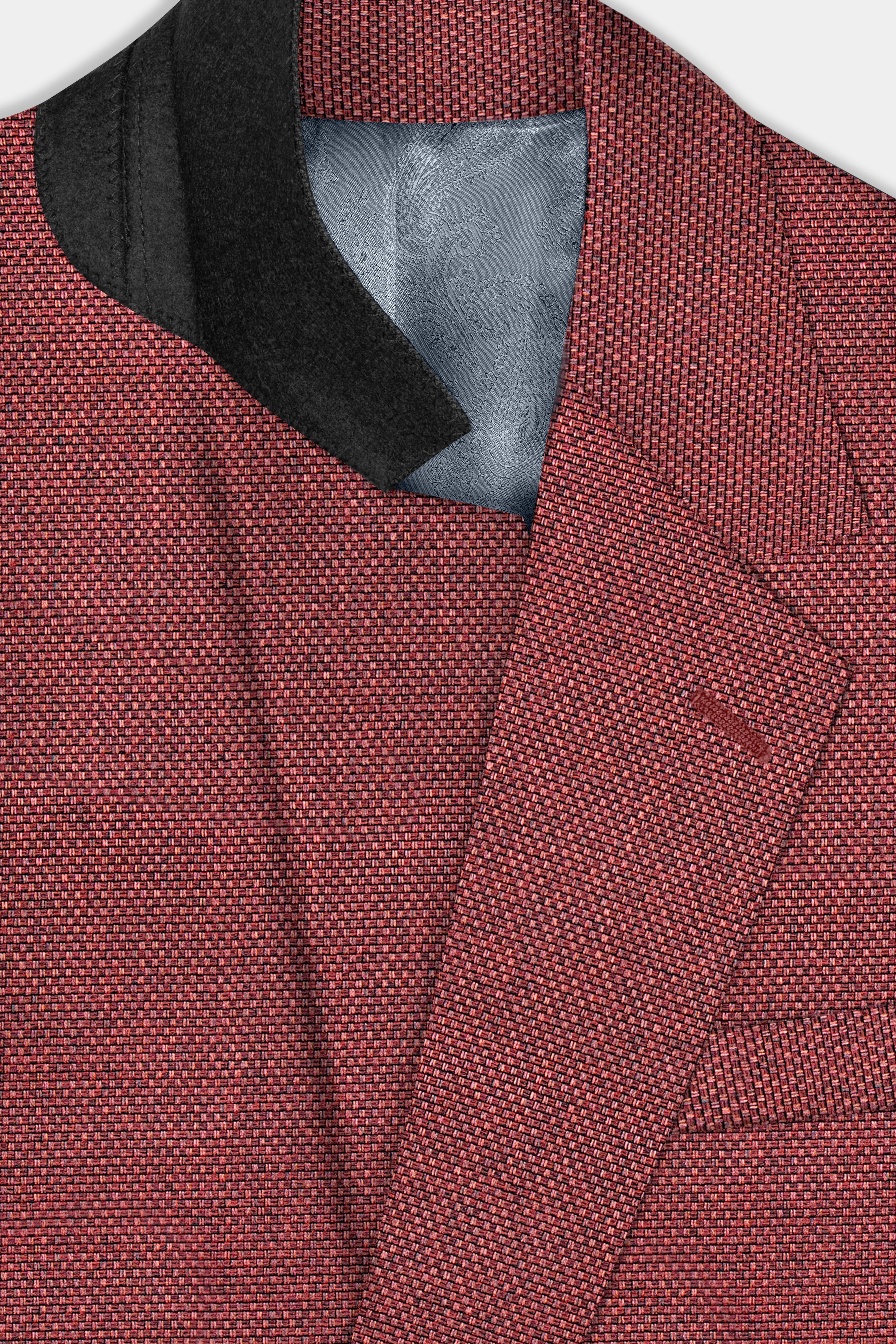 Merlot Red Single Breasted Designer Blazer