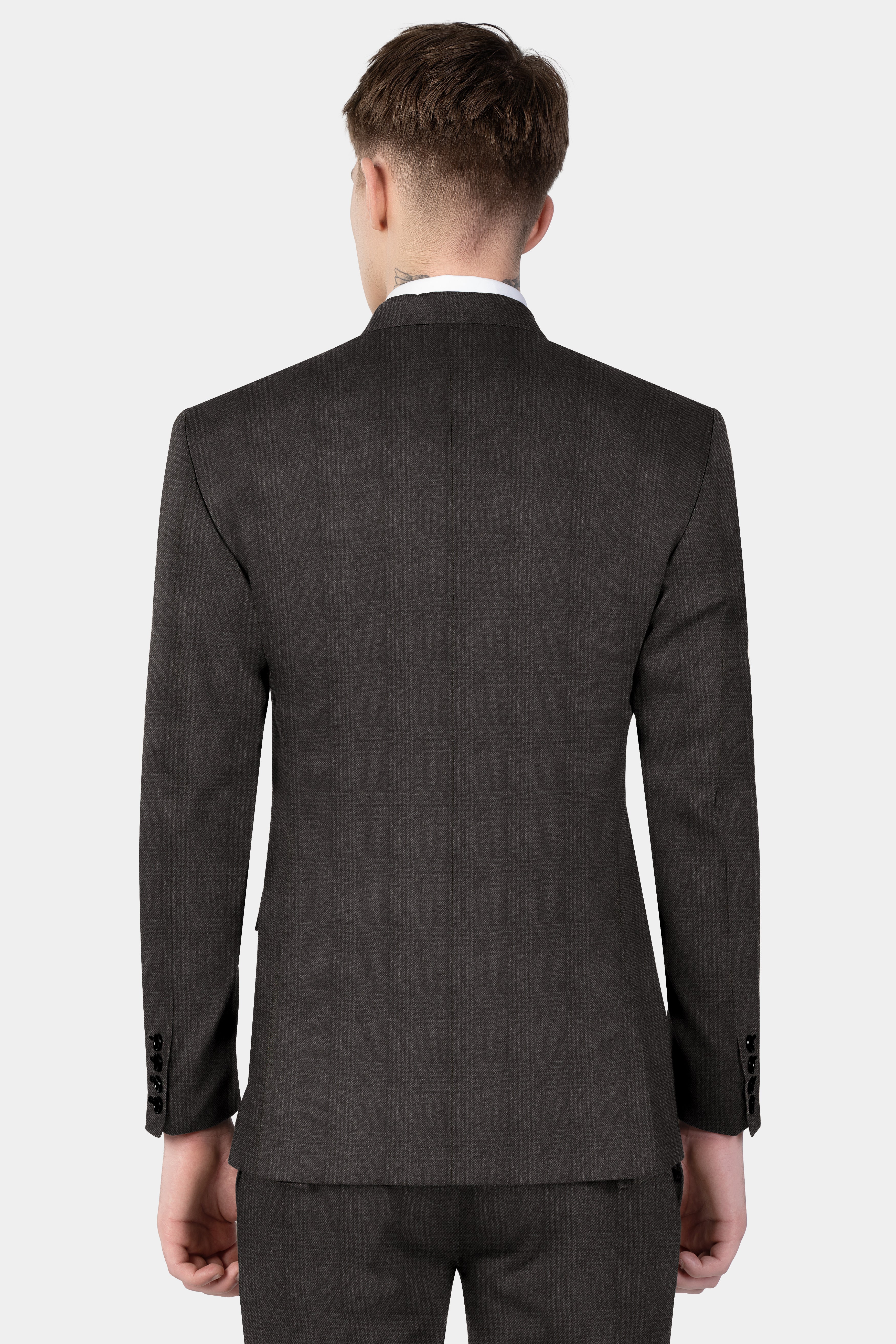 Piano Brown Plaid Tweed Blazer