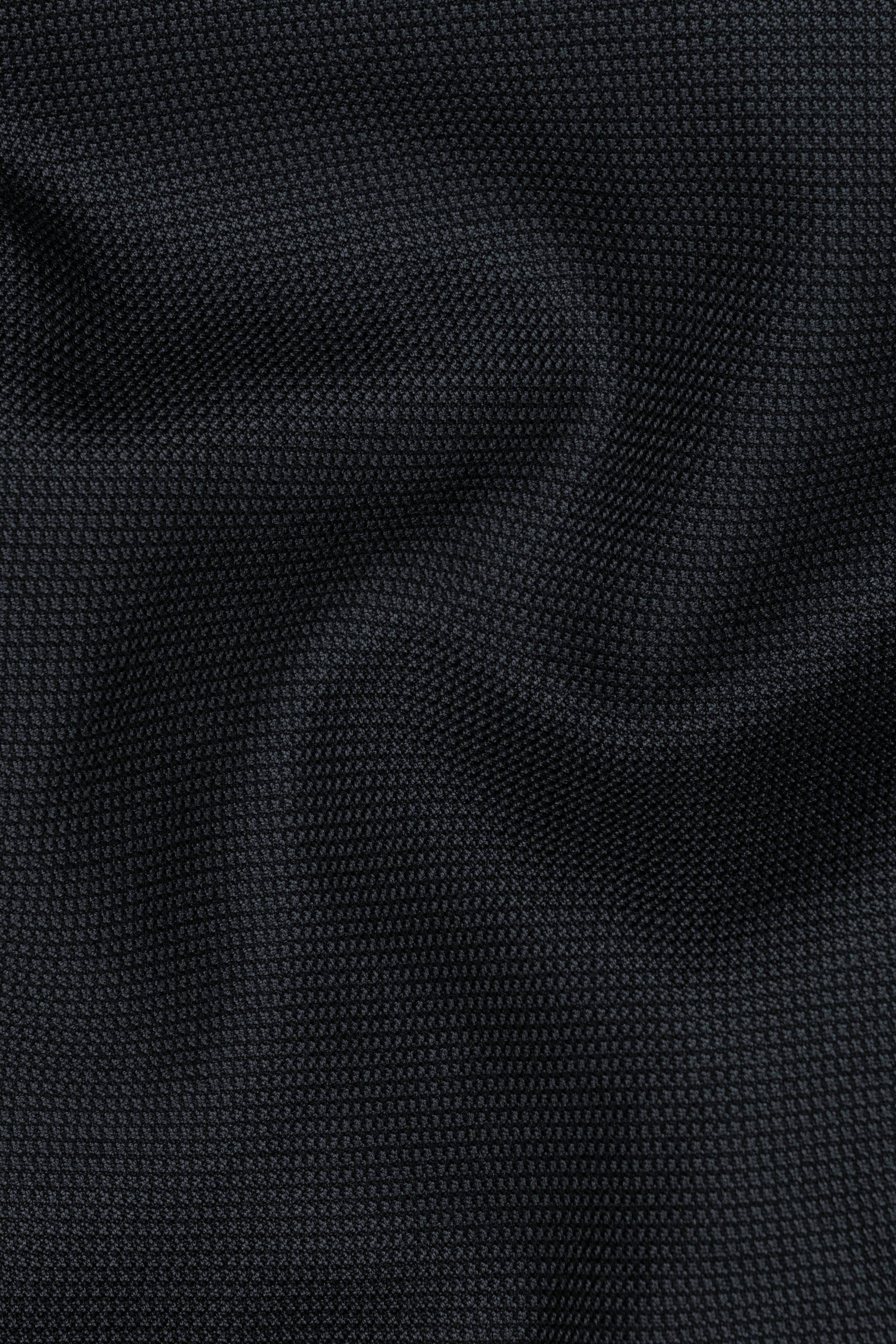 Jade Black Textured Wool Blend Blazer