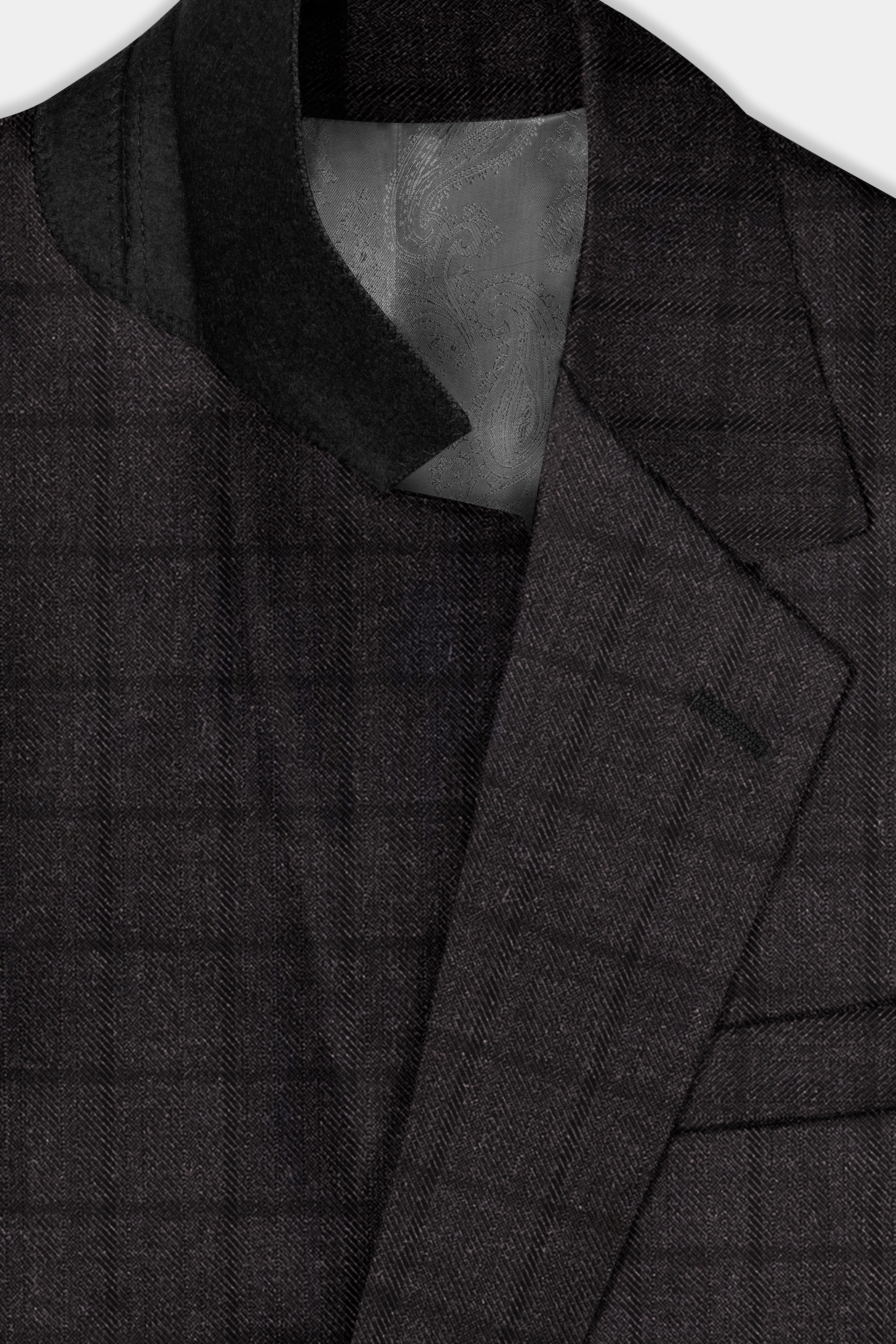 Thunder Gray Windowpane Tweed Blazer