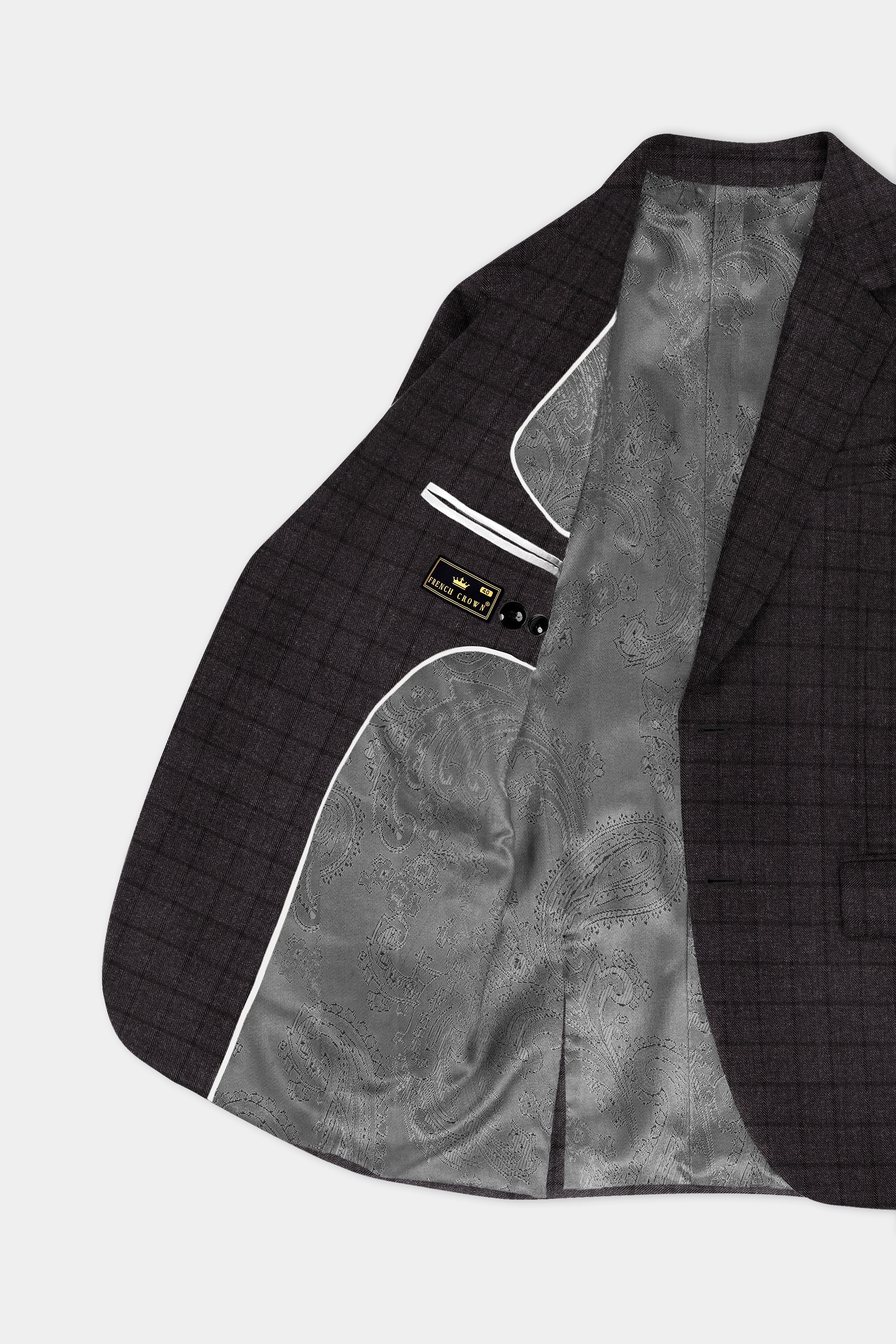 Thunder Gray Windowpane Tweed Blazer