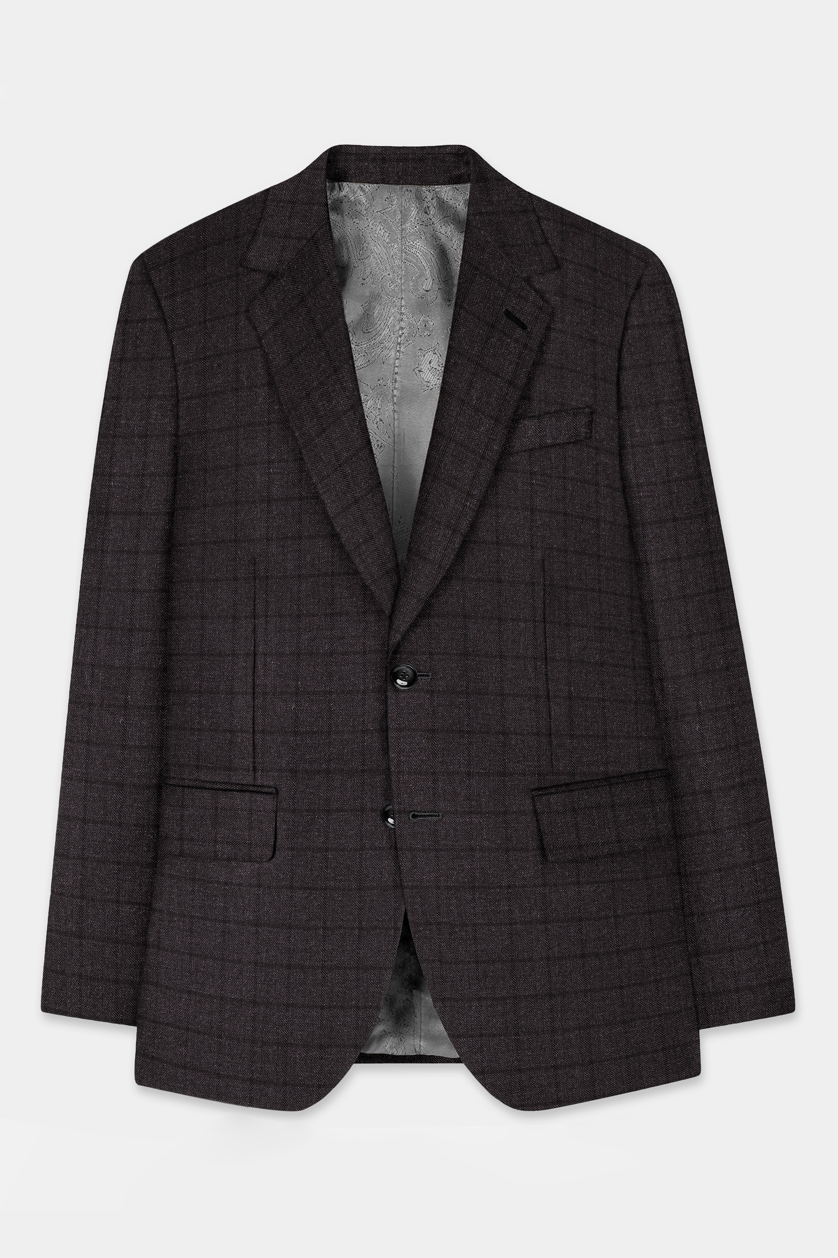 Thunder Gray Windowpane Tweed Blazer