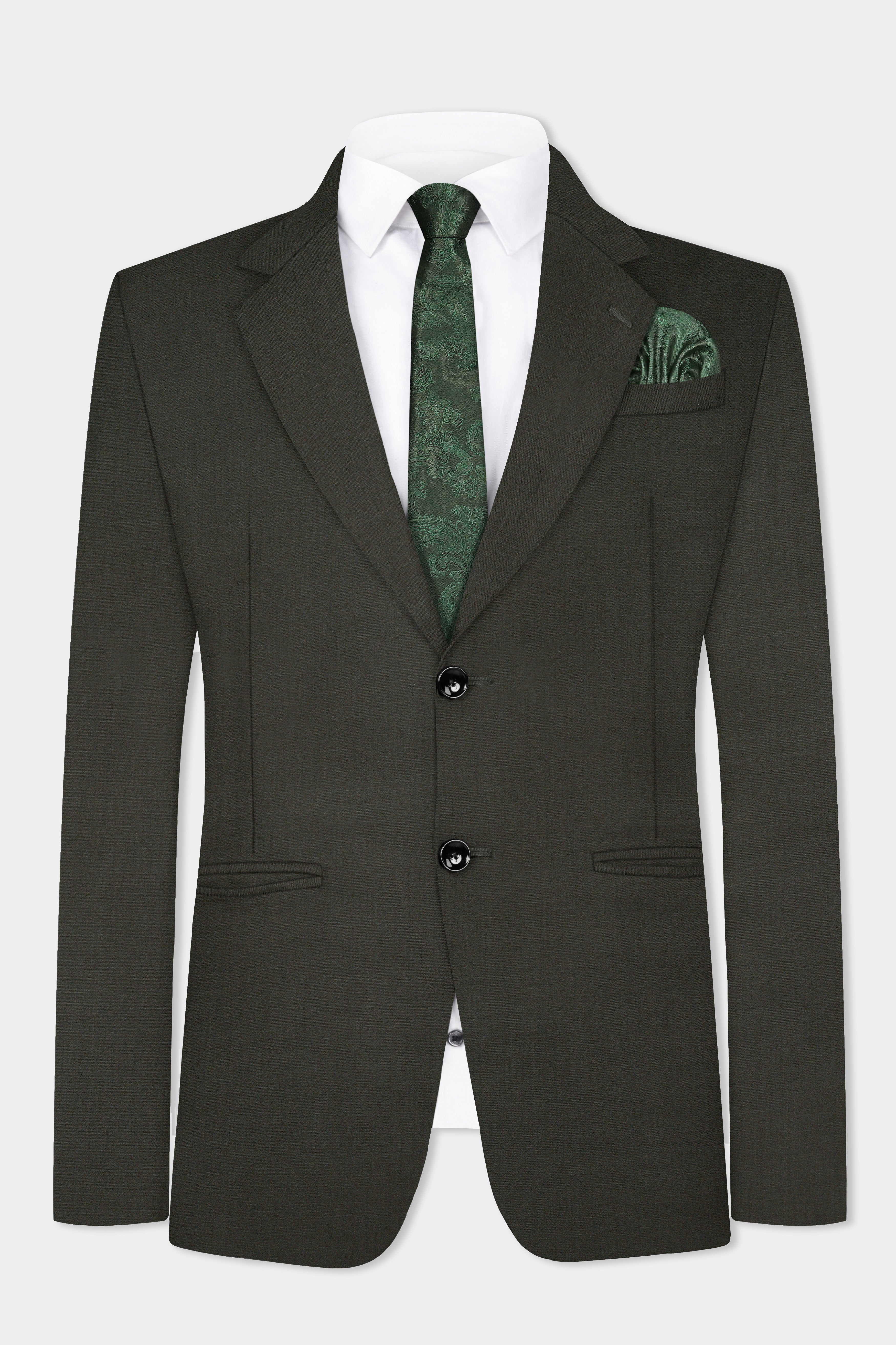 Rangoon Green Wool Blend Single Breasted Blazer