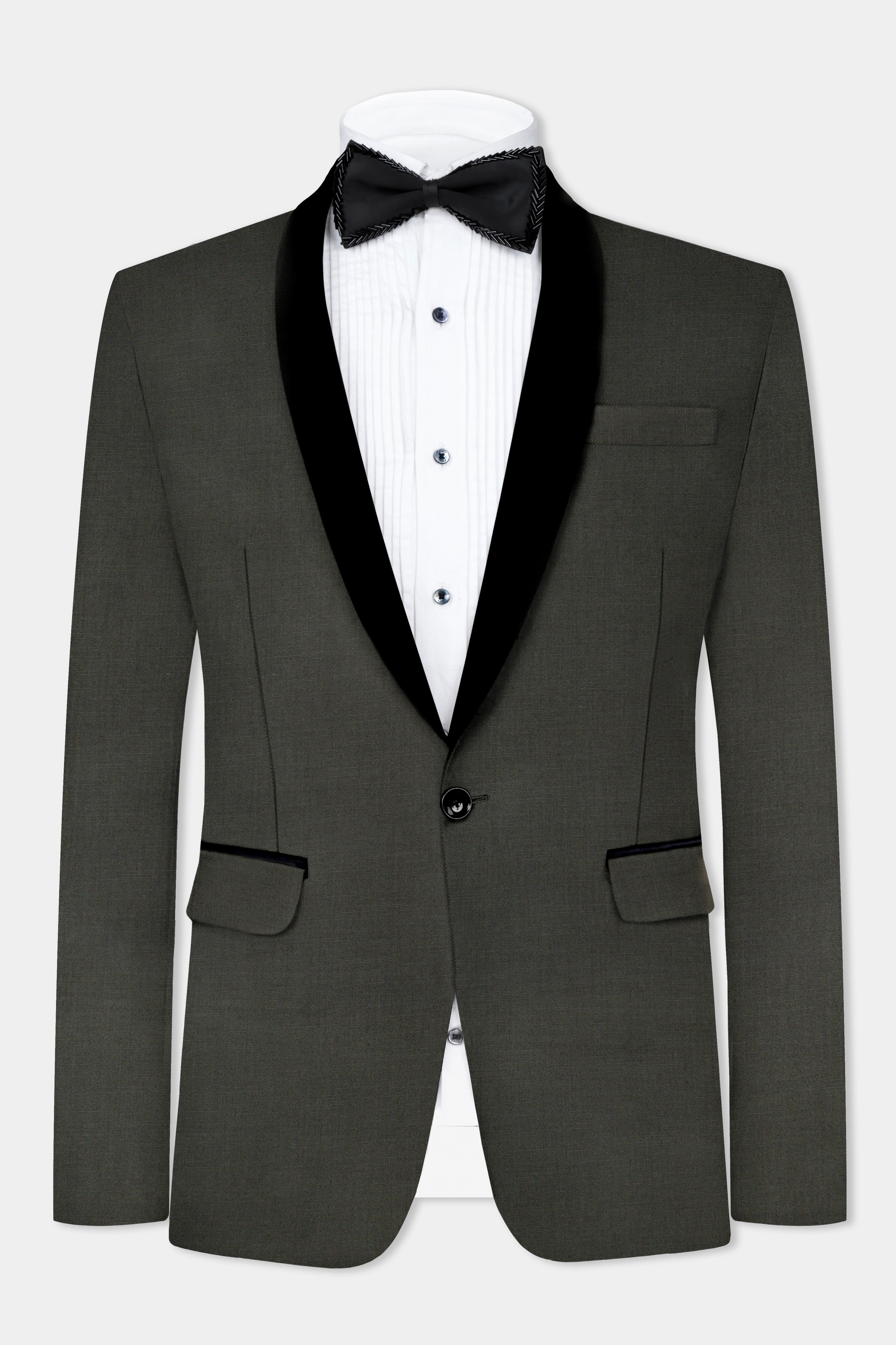 Rangoon Green Wool Blend Tuxedo Blazer