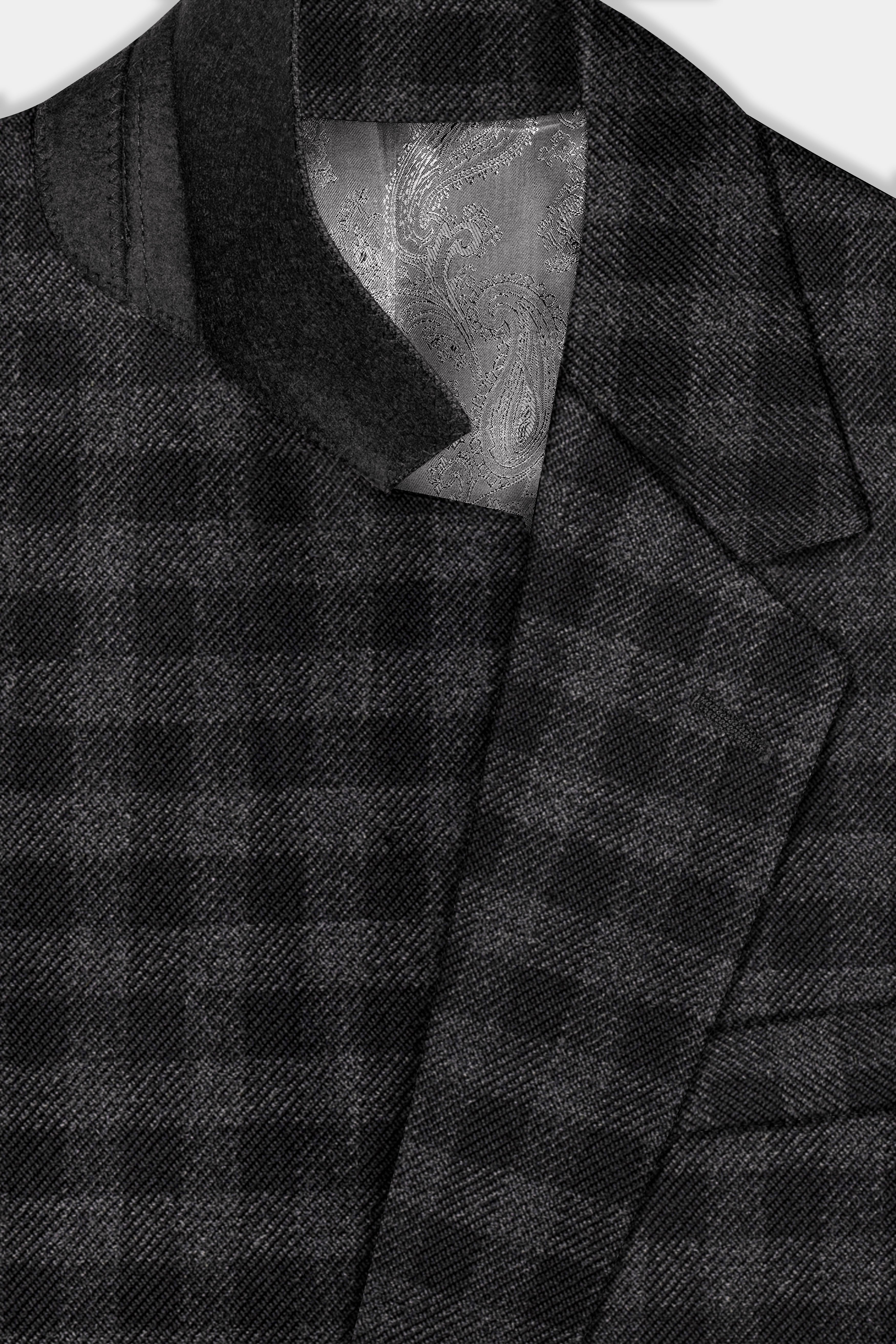 Piano Gray Plaid Tweed Single Breasted Blazer