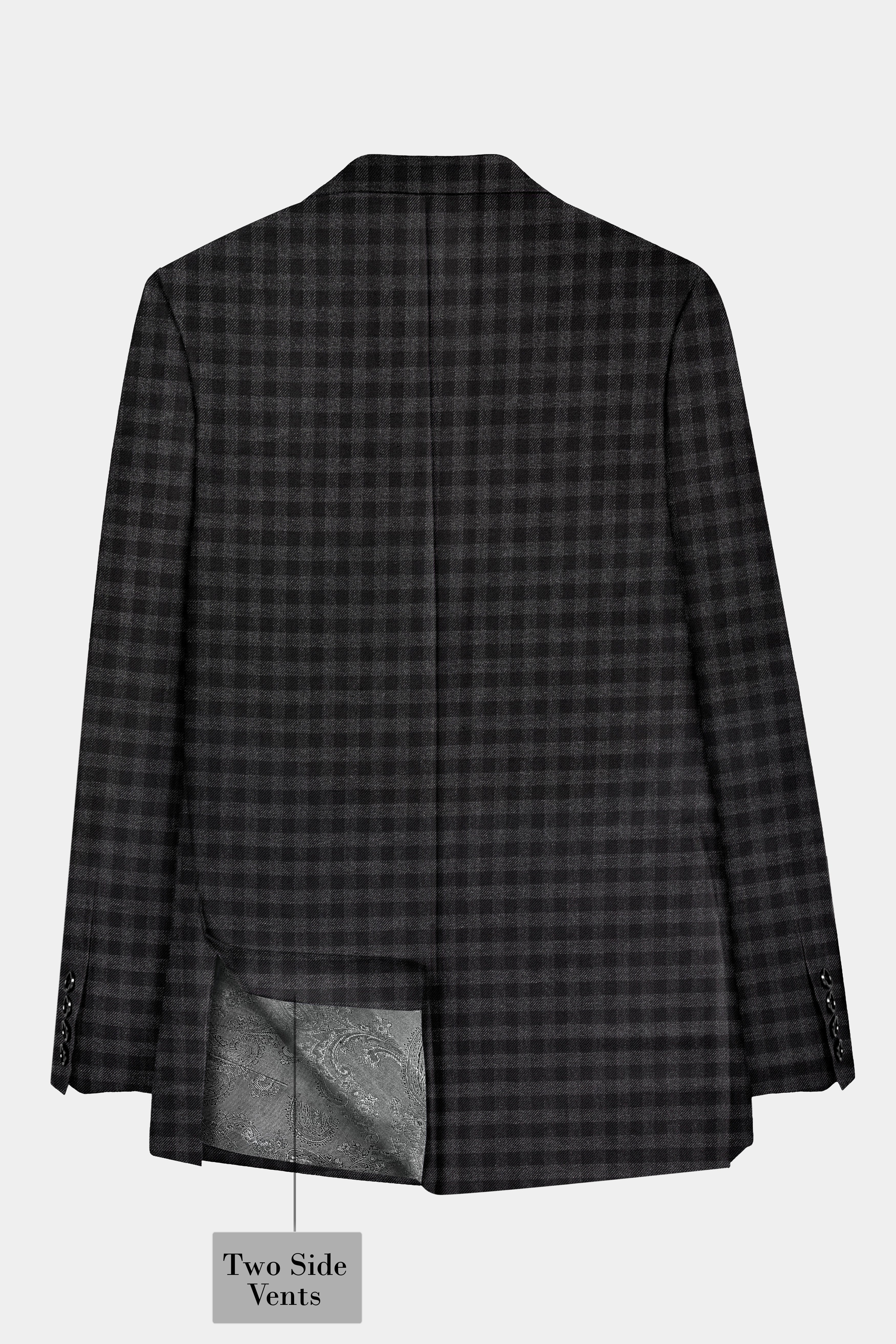 Piano Gray Plaid Tweed Single Breasted Blazer