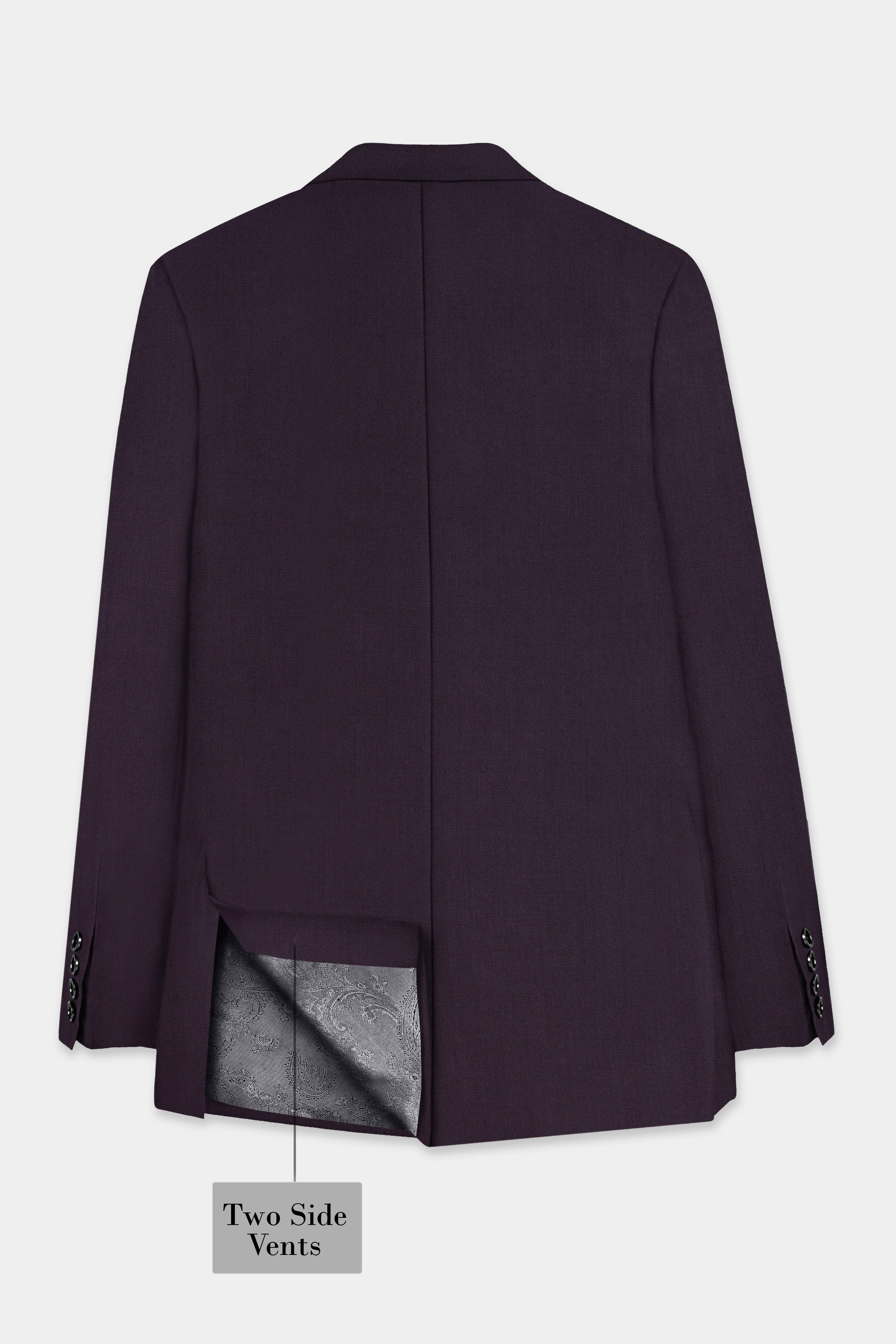 Gondola Purple Wool Blend Peak Collar Tuxedo Blazer