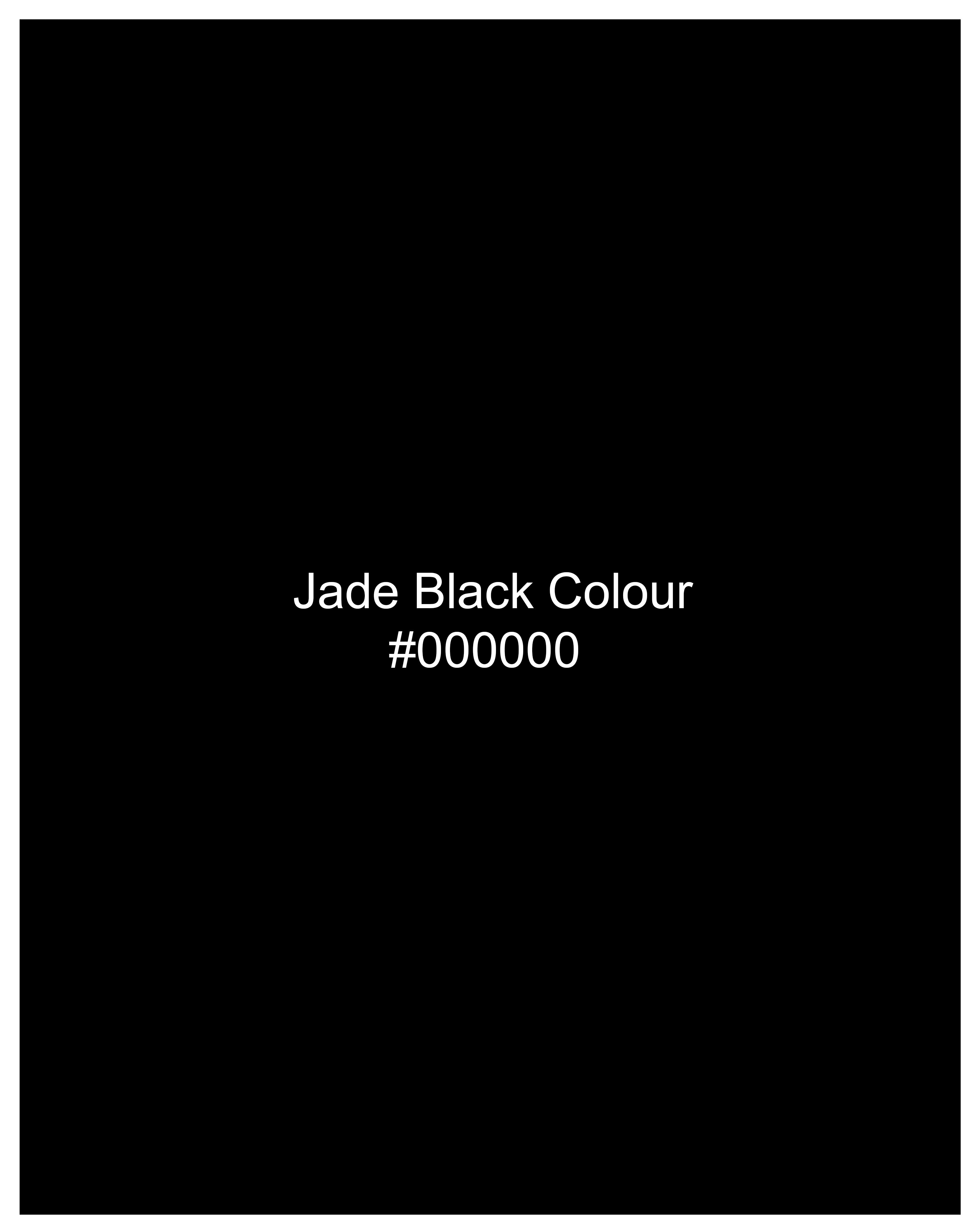 Jade Black Subtle Sheen Bandhgala/Mandarin Wool blend Blazer