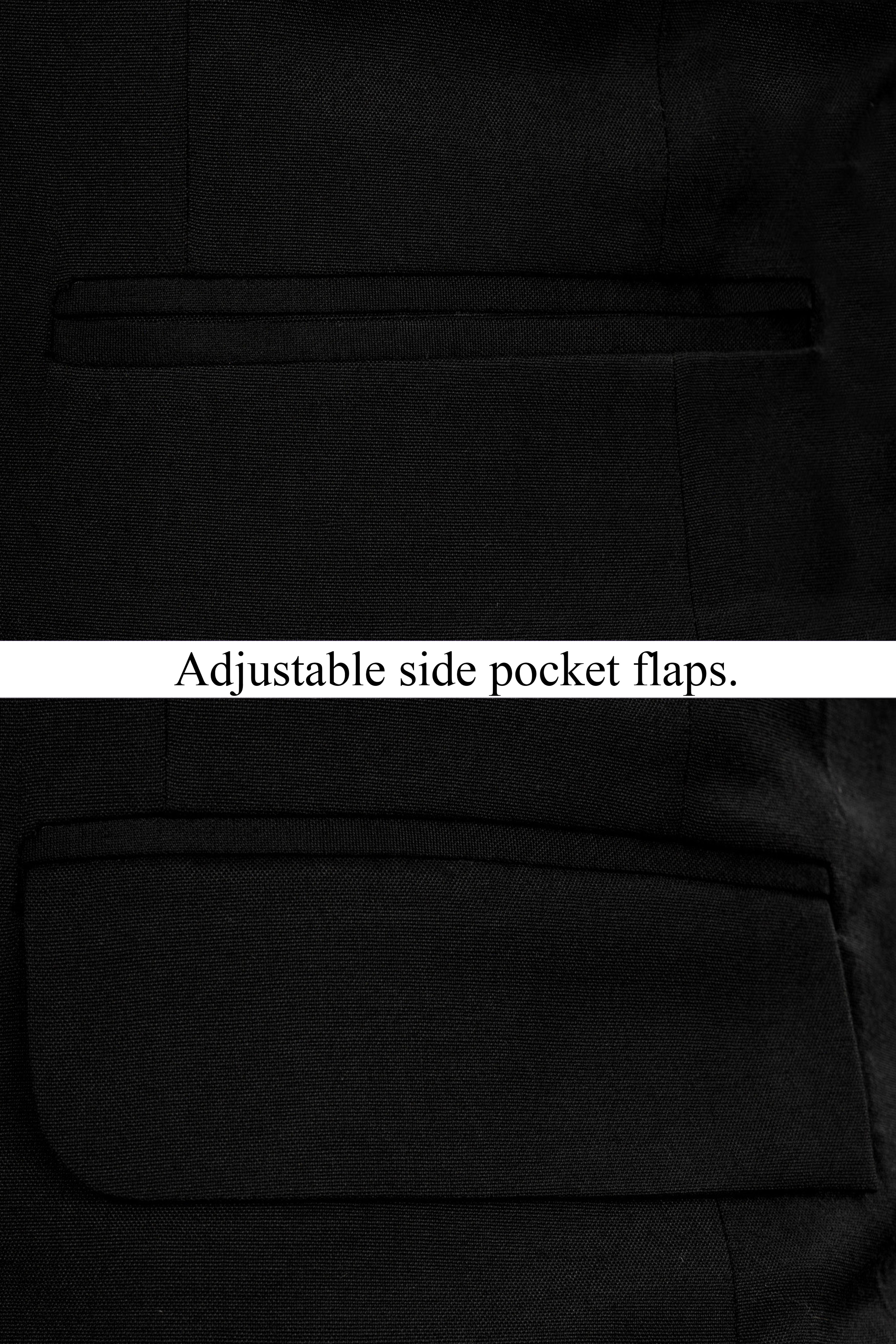 Jade Black Subtle Sheen Wool Rich Handcrafted Designer Tuxedo Blazer