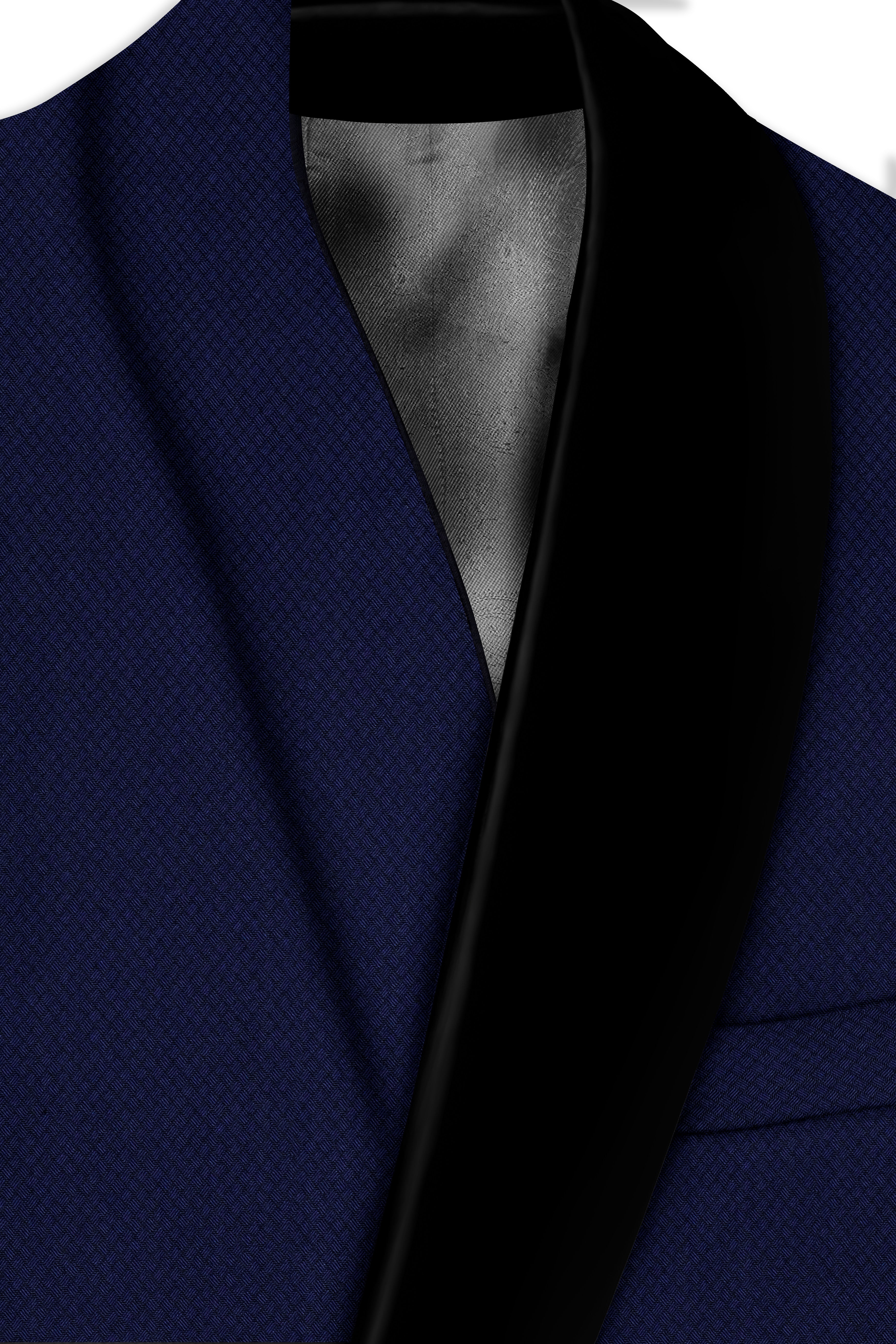 Port Gore Blue Subtle Textured Woolrich Tuxedo Blazer