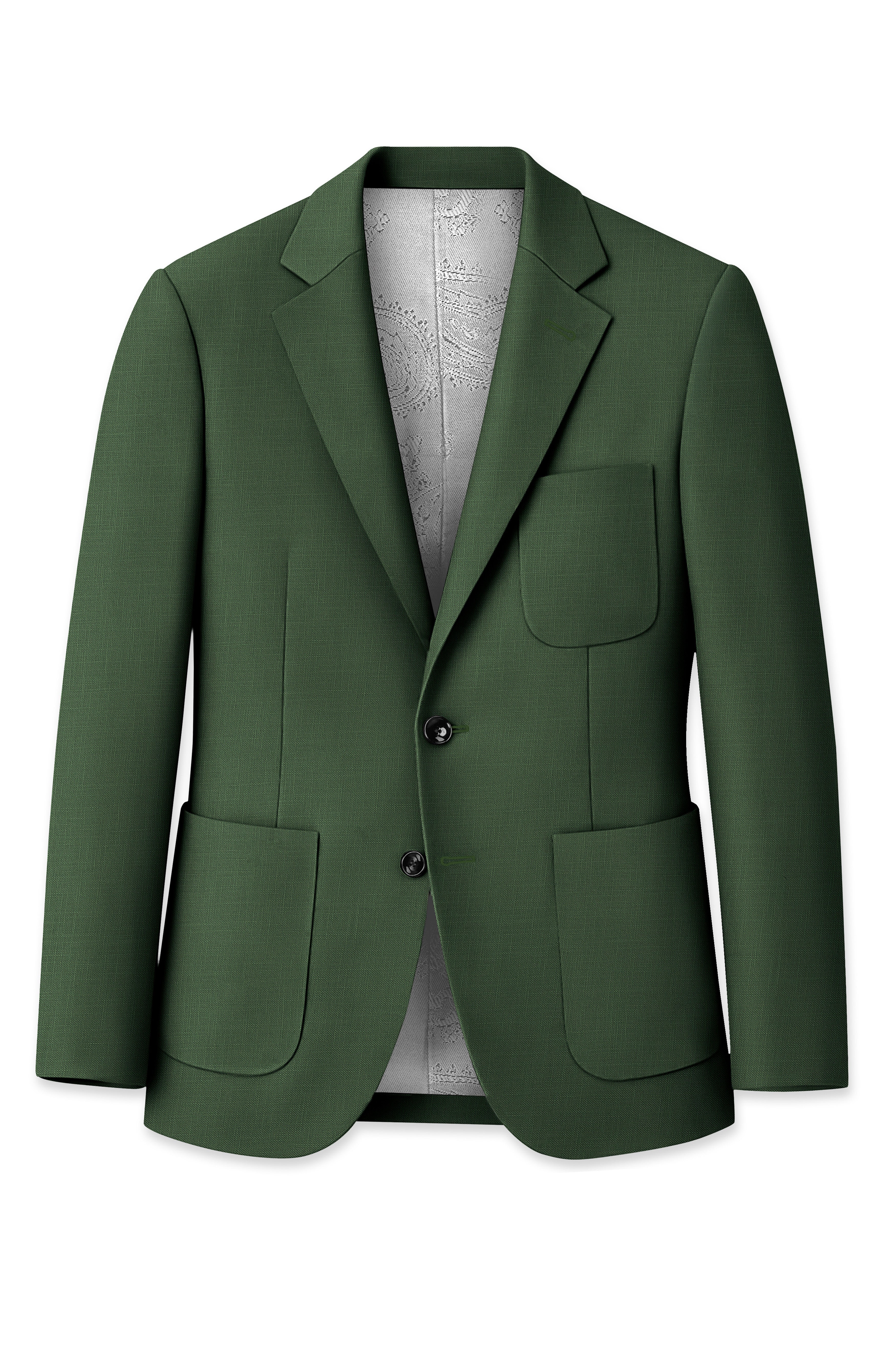 Asparagus Green Luxurious Linen Sports Blazer
