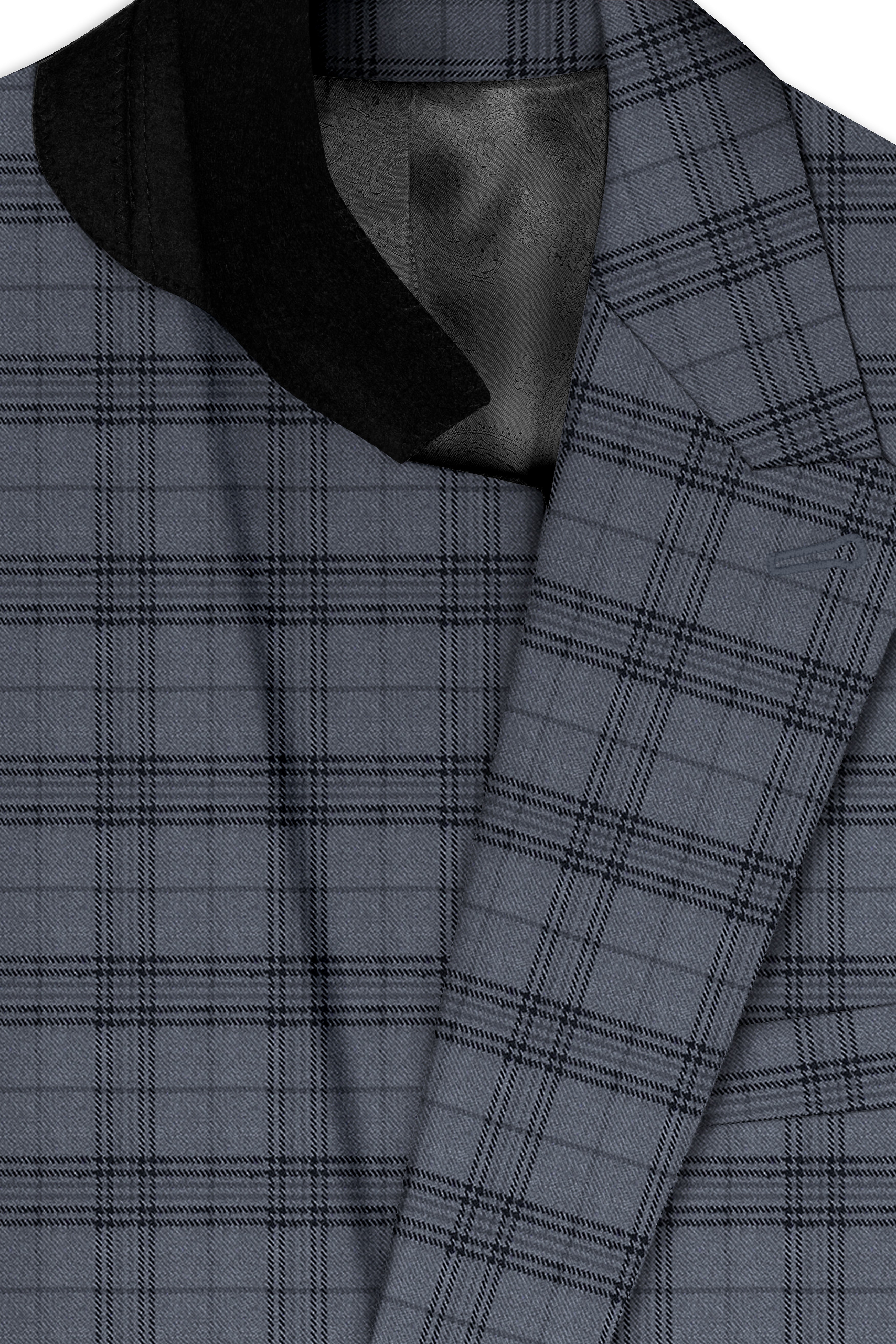 Masala Grey Plaid Double Breasted Wool Rich Blazer