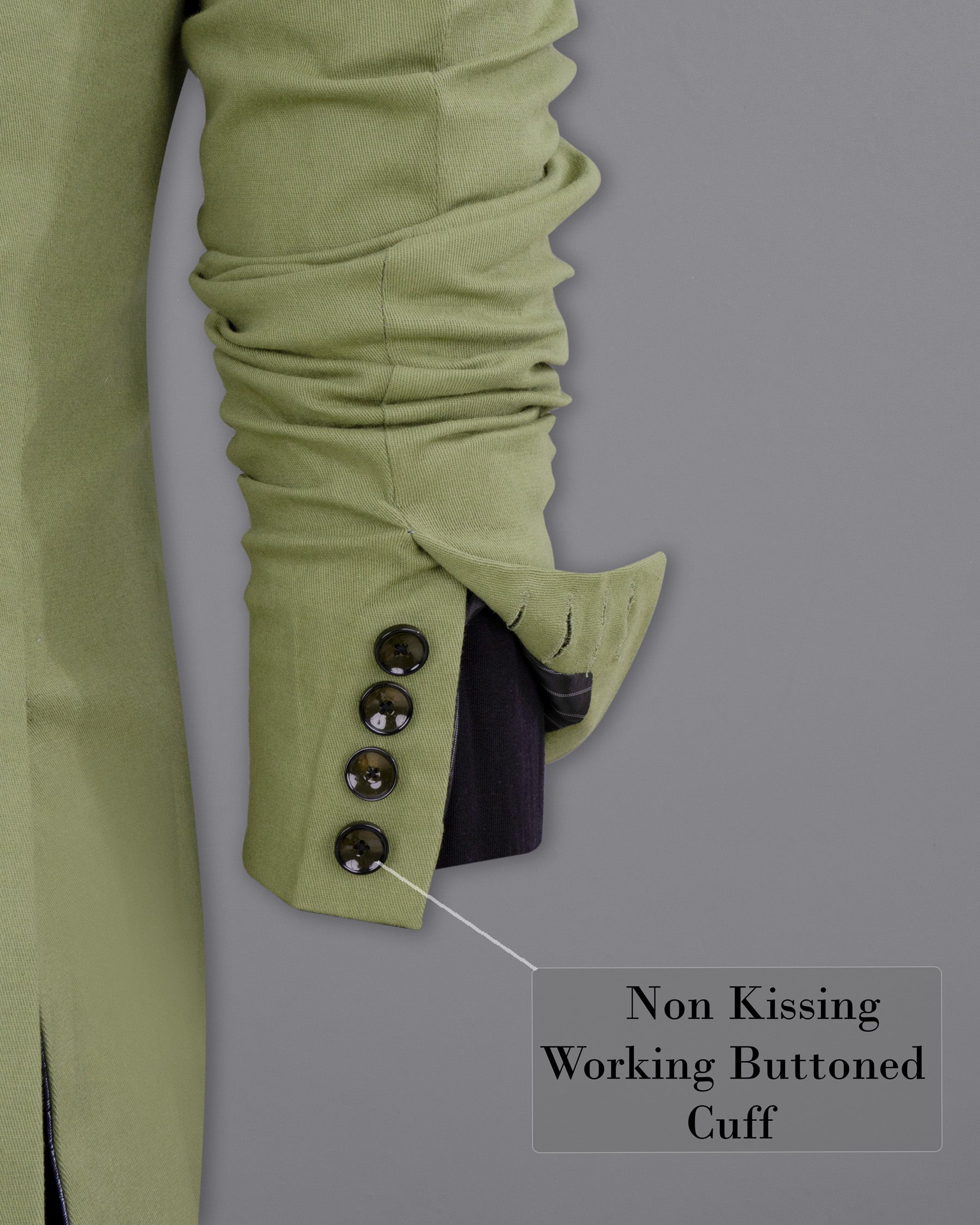 Kelp Green Heavyweight Double-Breasted Premium Cotton Blazer