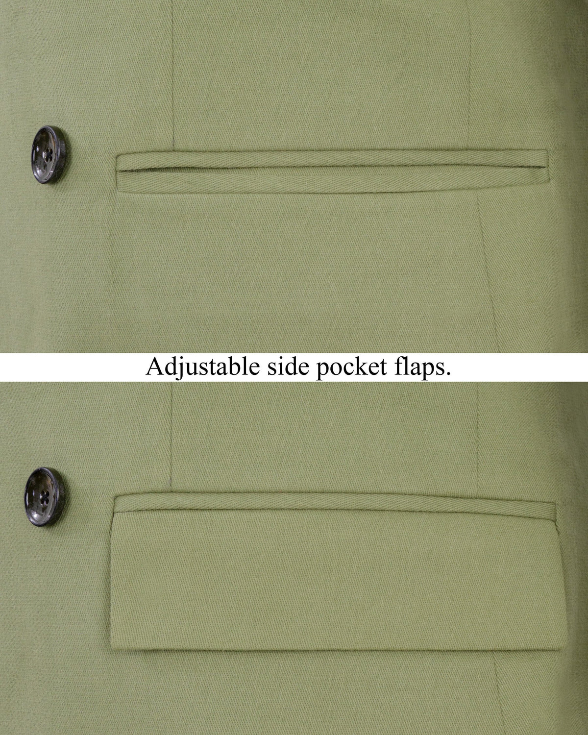 Kelp Green Heavyweight Double-Breasted Premium Cotton Blazer