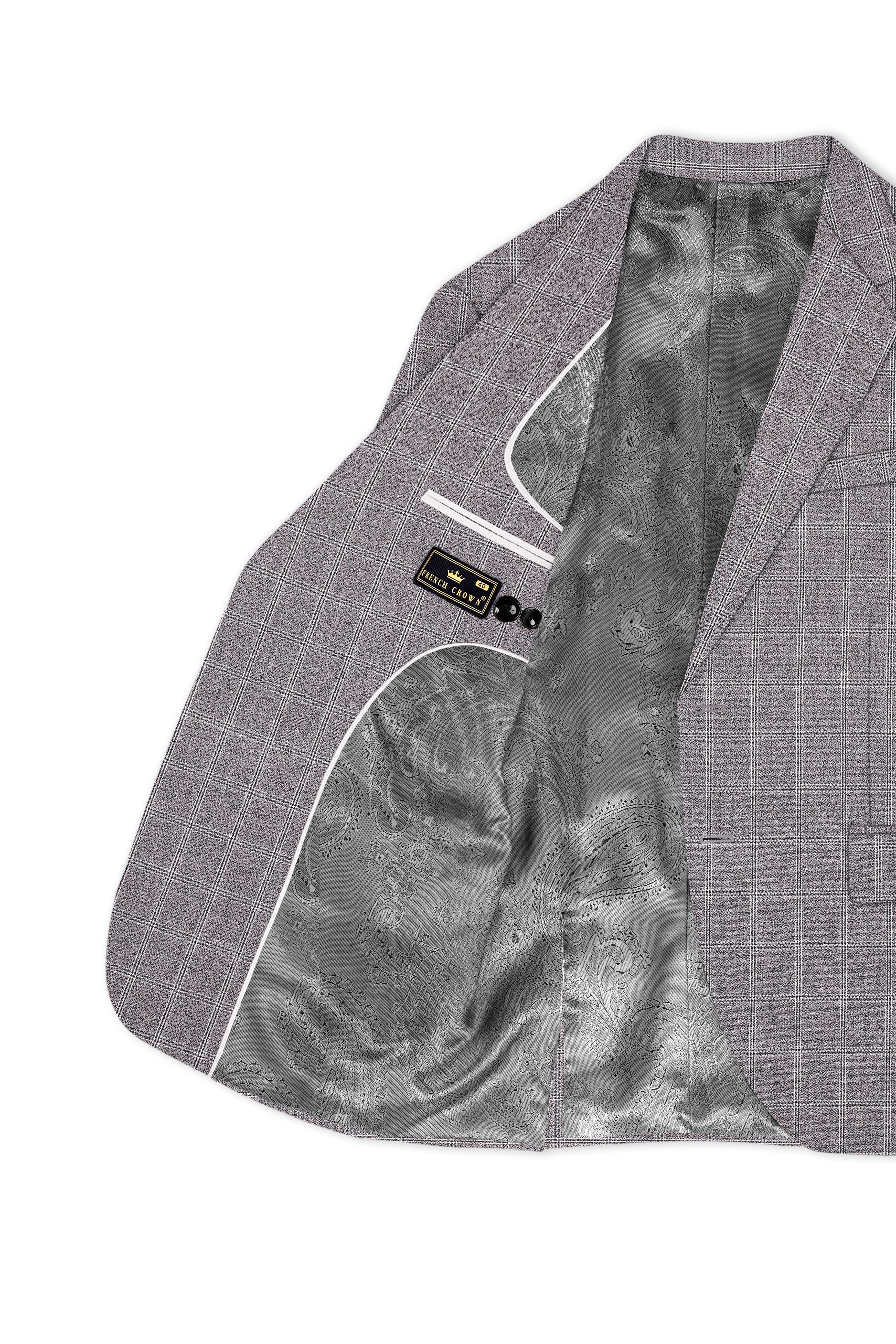 Manatee Grey windowpane Wool Rich Blazer