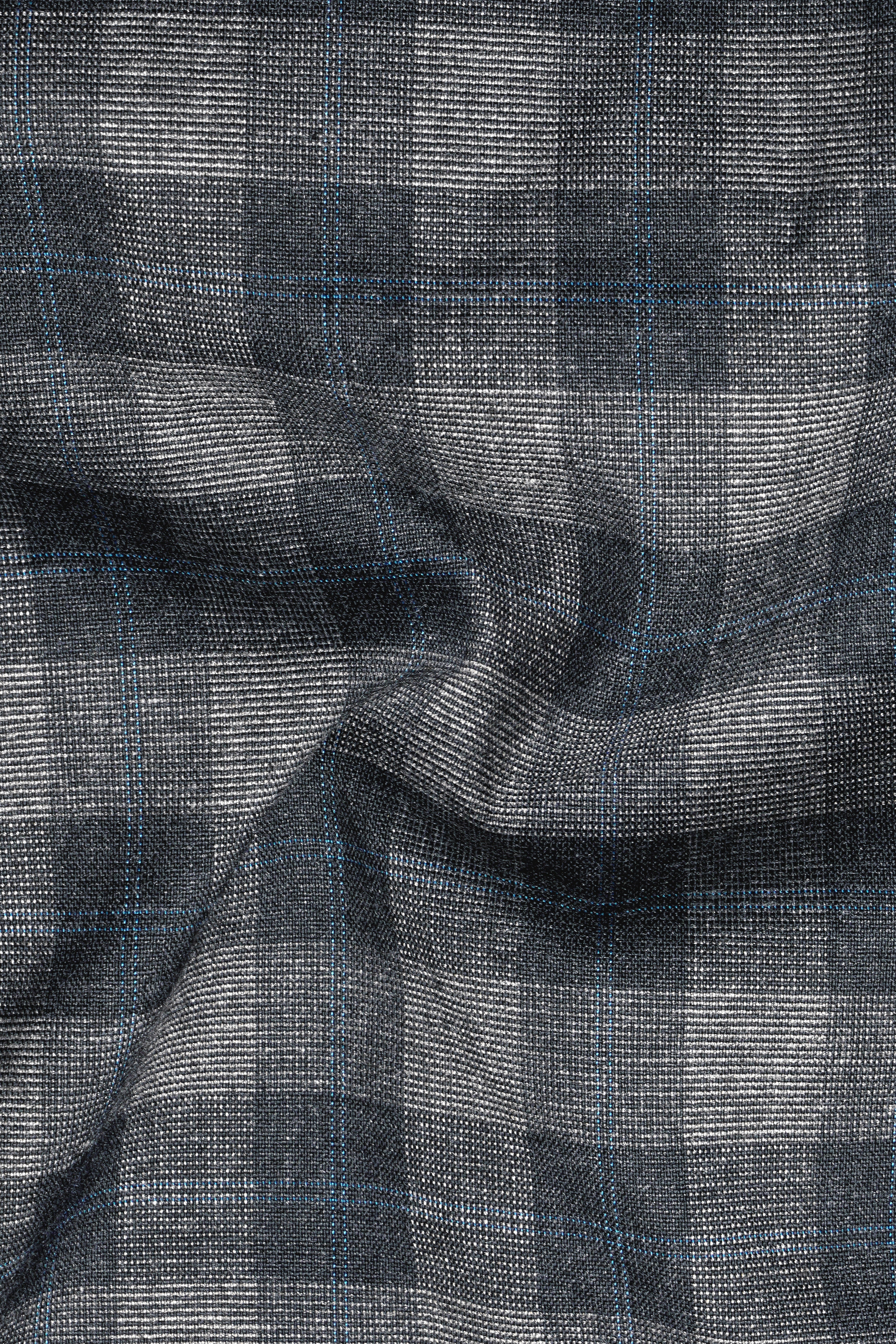Nobel and Chicago Grey Plaid Wool Rich Tuxedo Blazer
