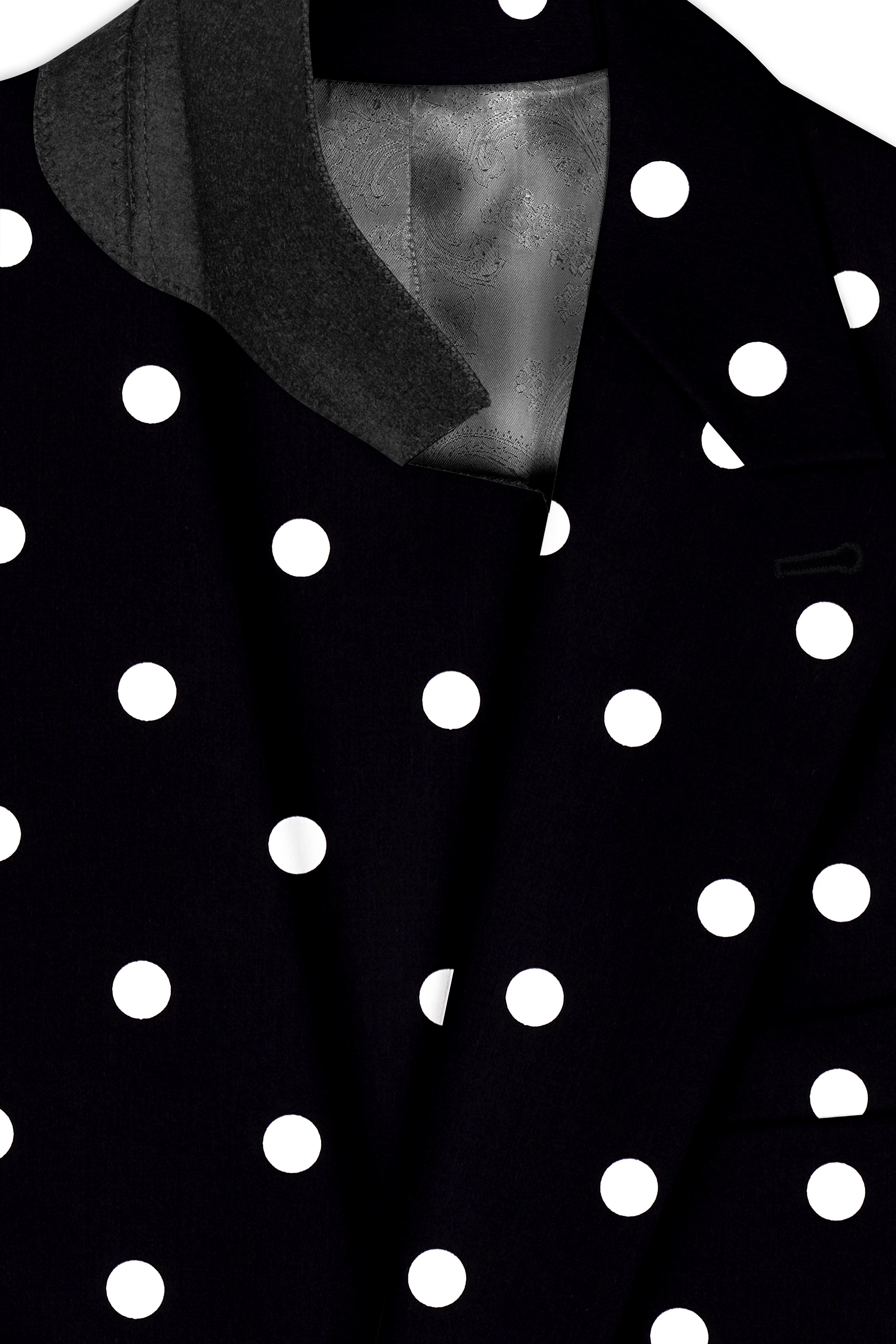 Jade Black Polka Print Double Breasted Blazer