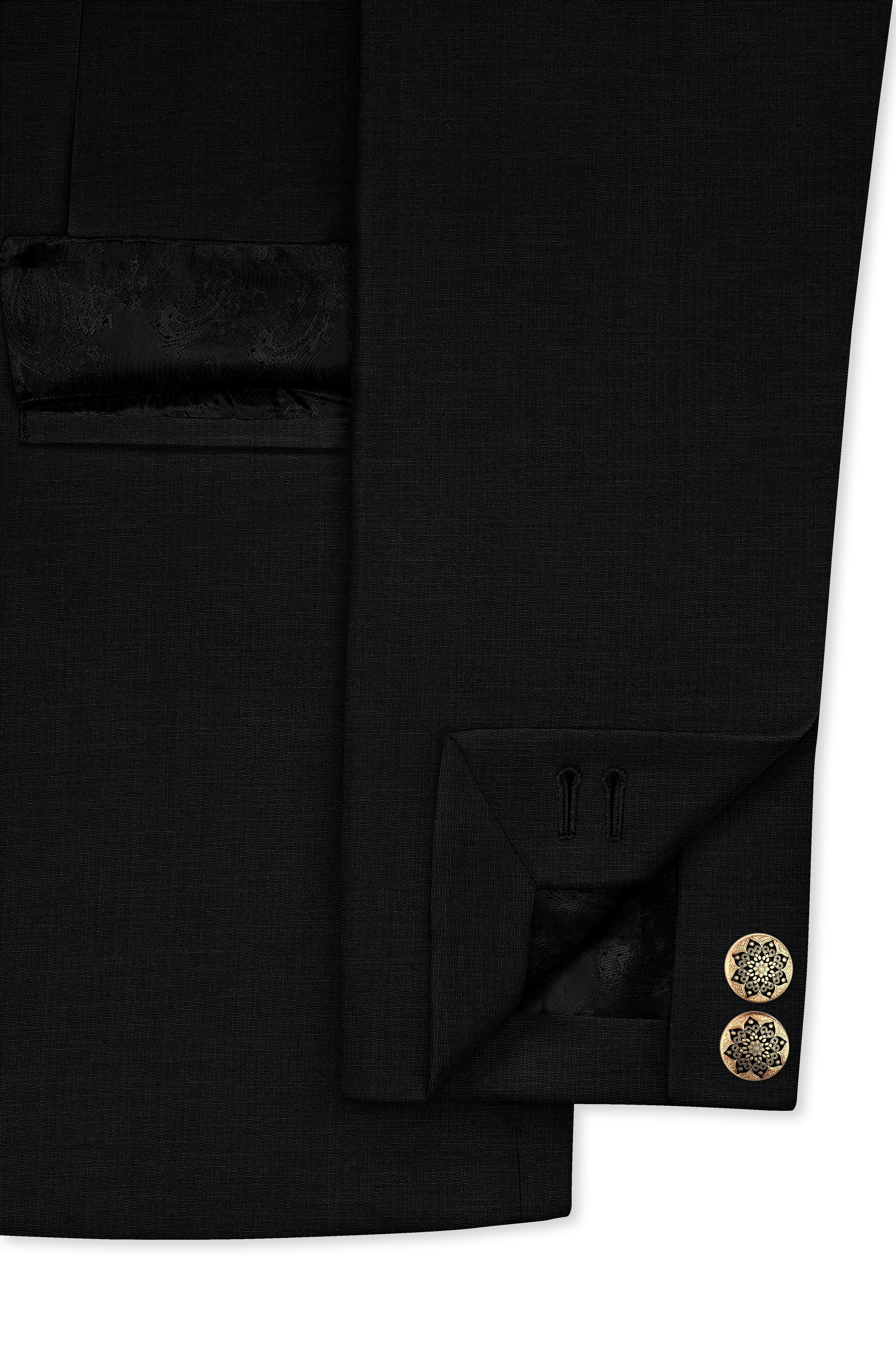 Diesel Black Cross Placket Wool Rich Bandhgala Blazer