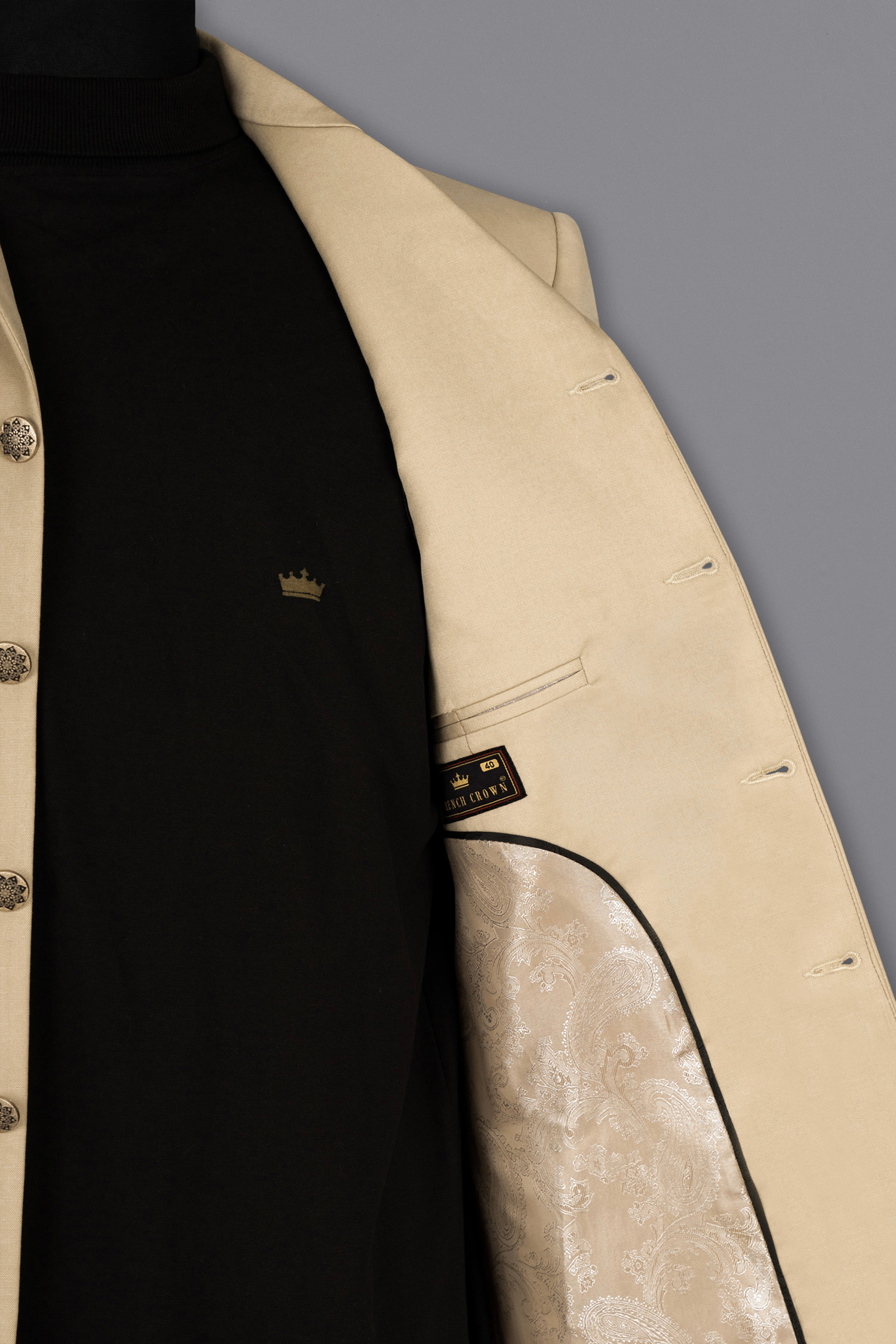 Calico Cream Subtle Sheen Designer Blazer