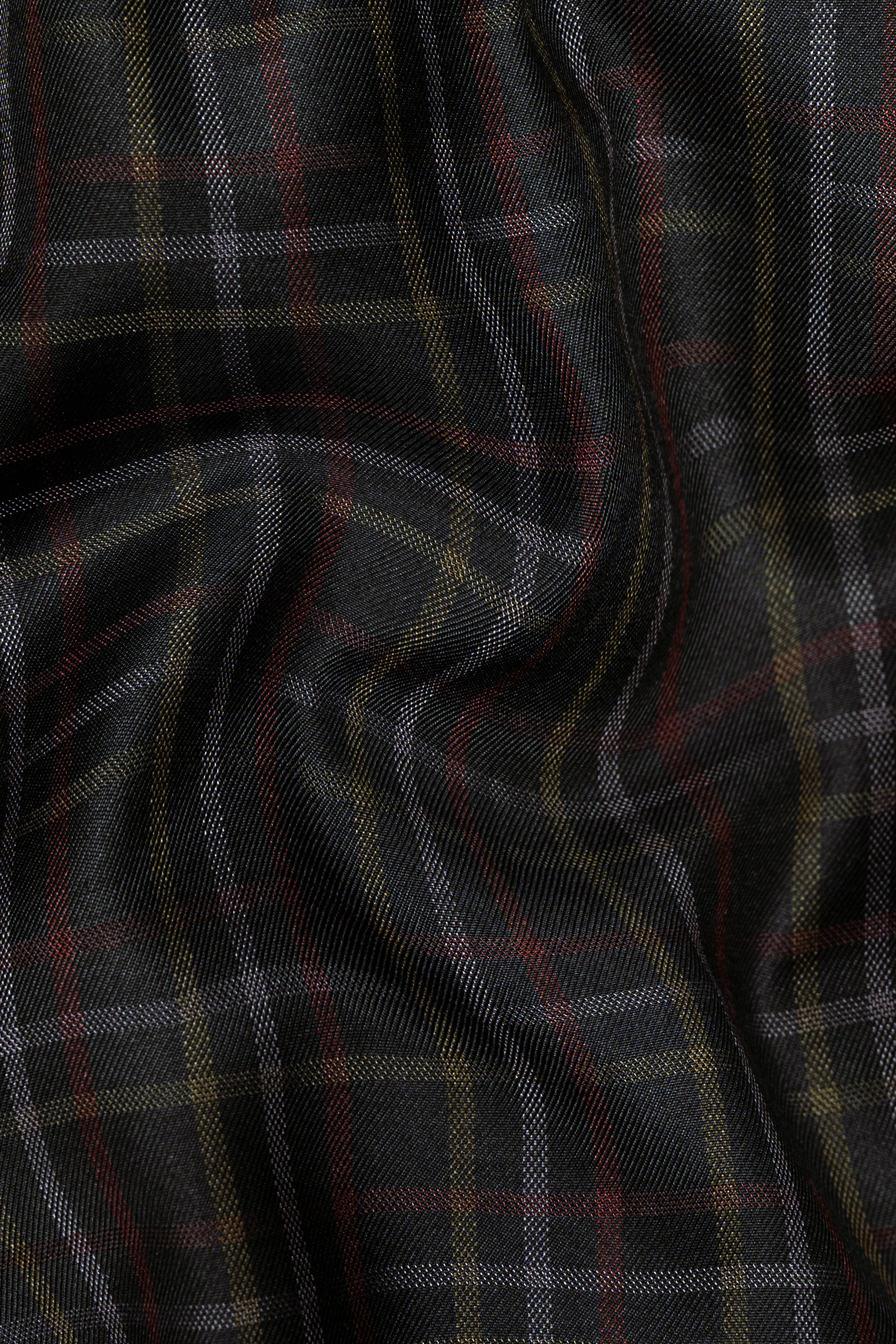Zeus Black Plaid Wool Rich Blazer
