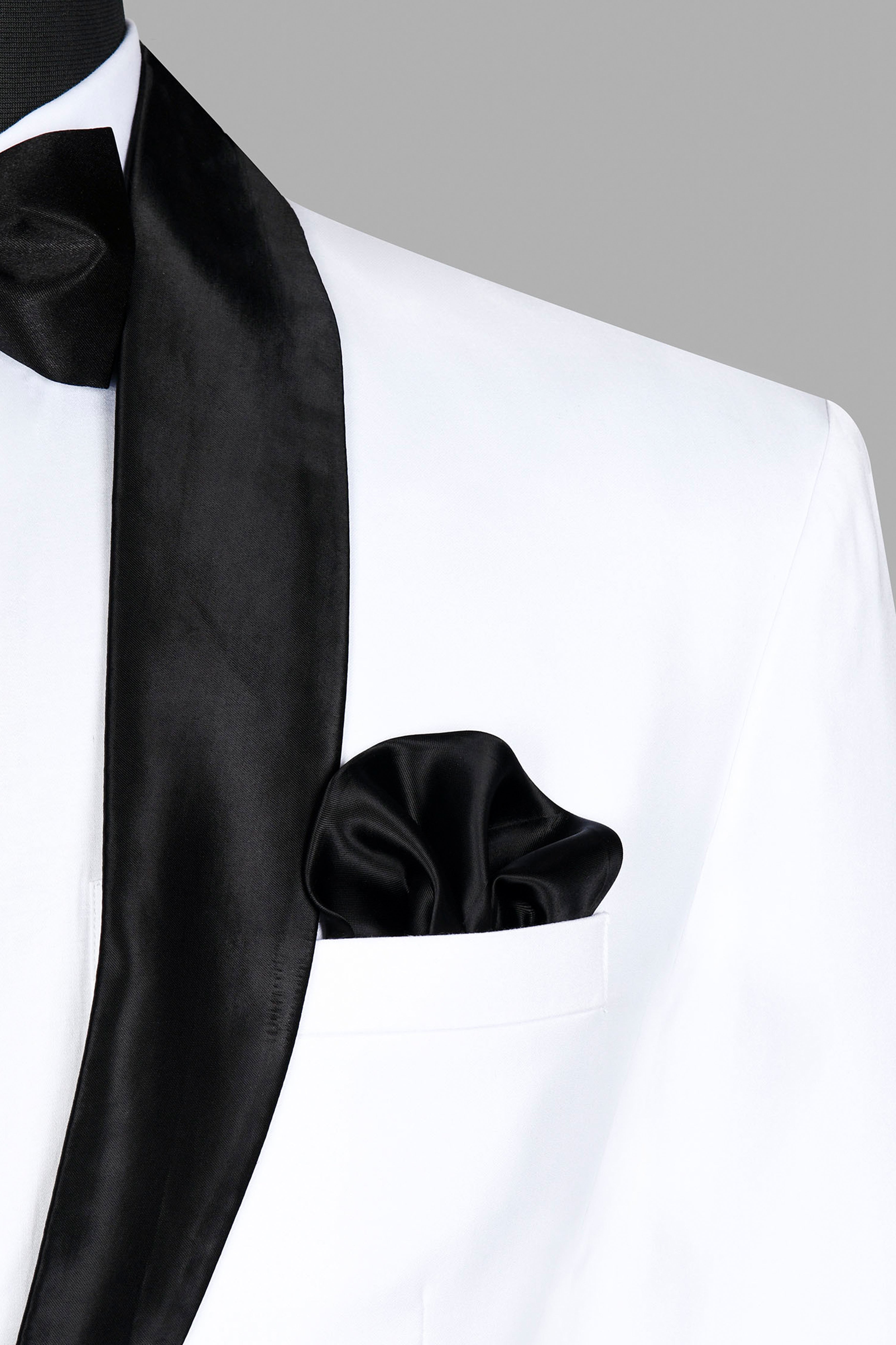 Bright White Subtle Sheen Tuxedo Blazer