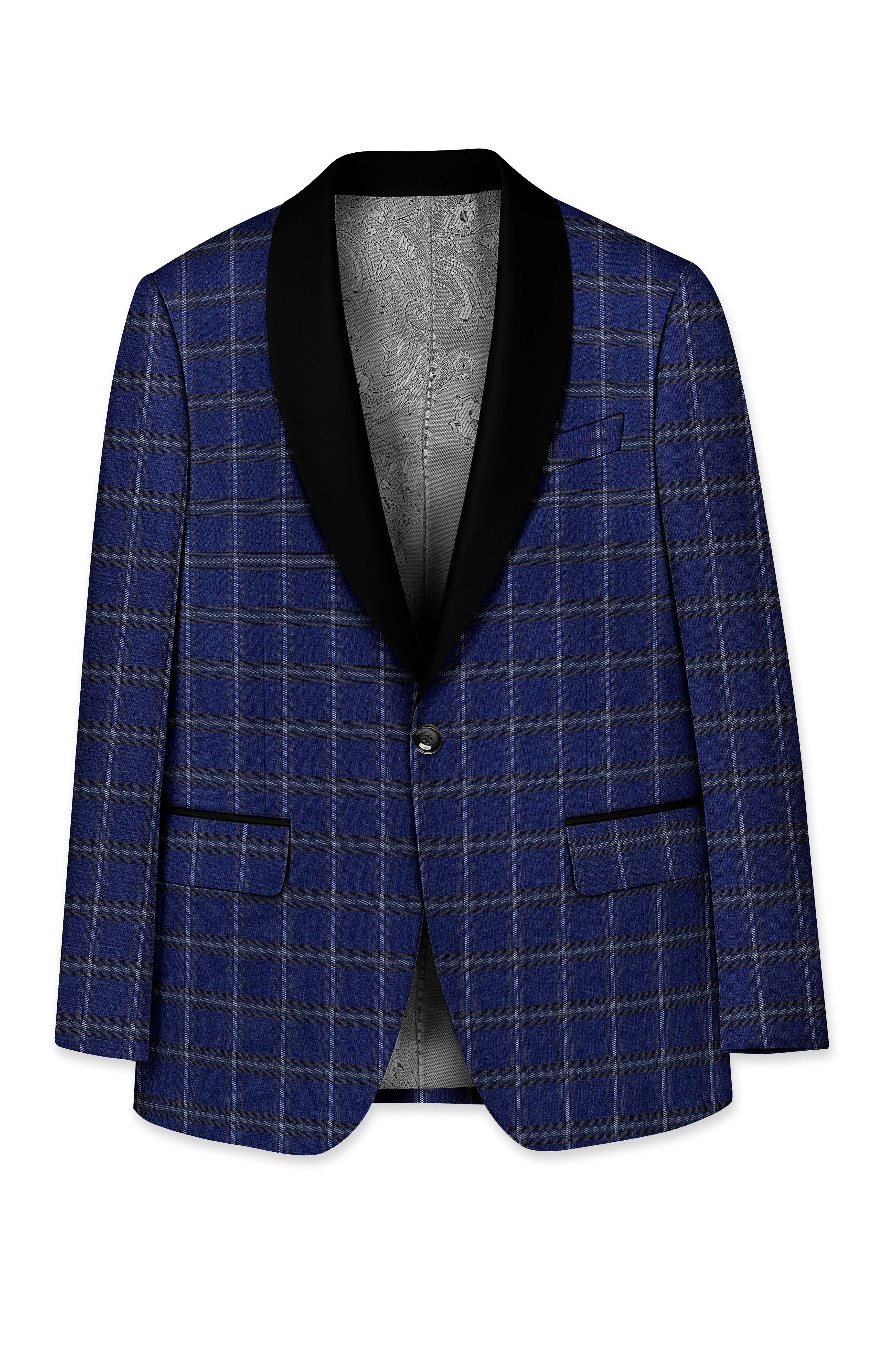 Rhino Blue Windowpane Woolrich Tuxedo Blazer
