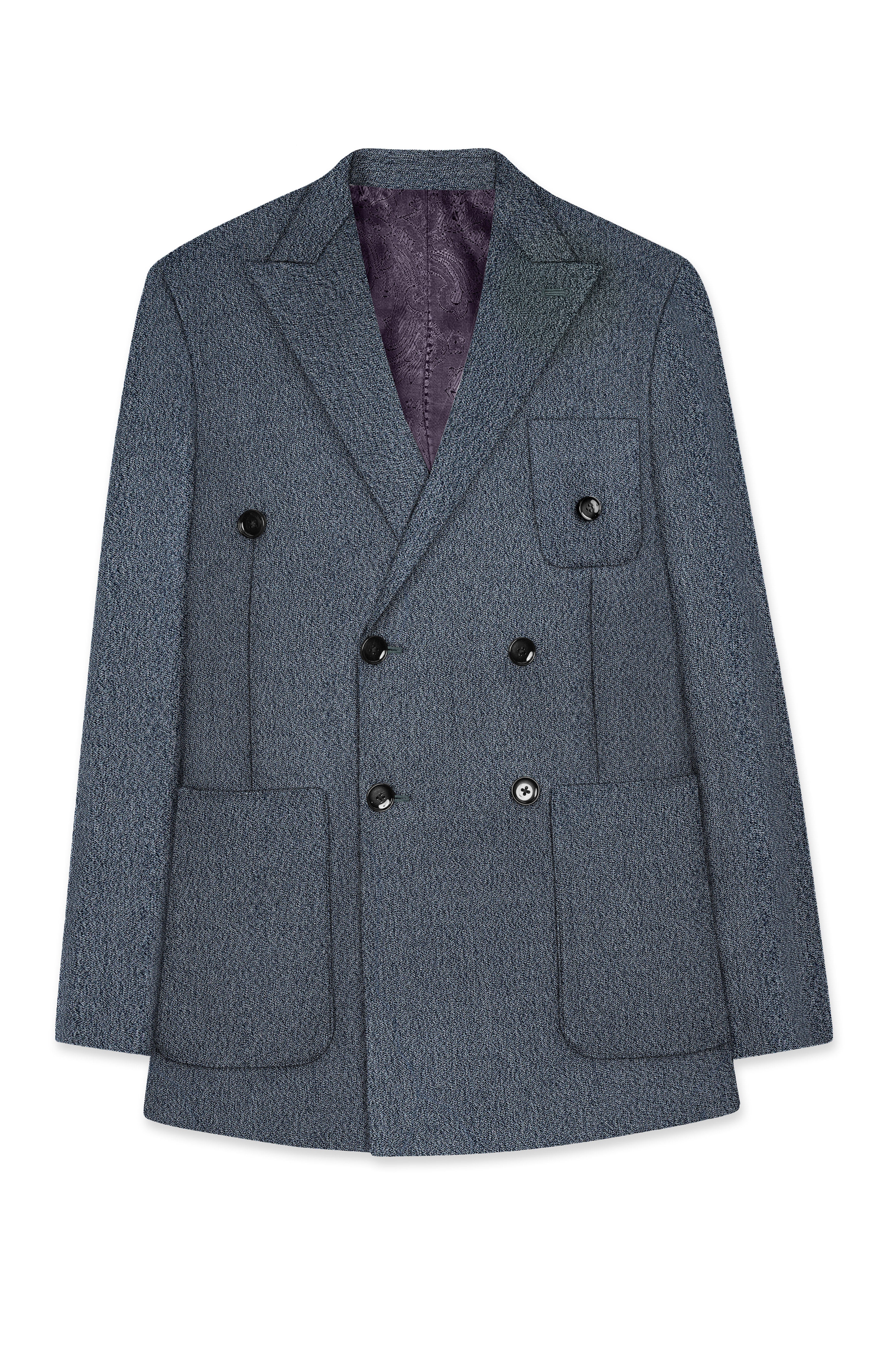 Oslo Gray Double Breasted Premium Cotton Sports Blazer