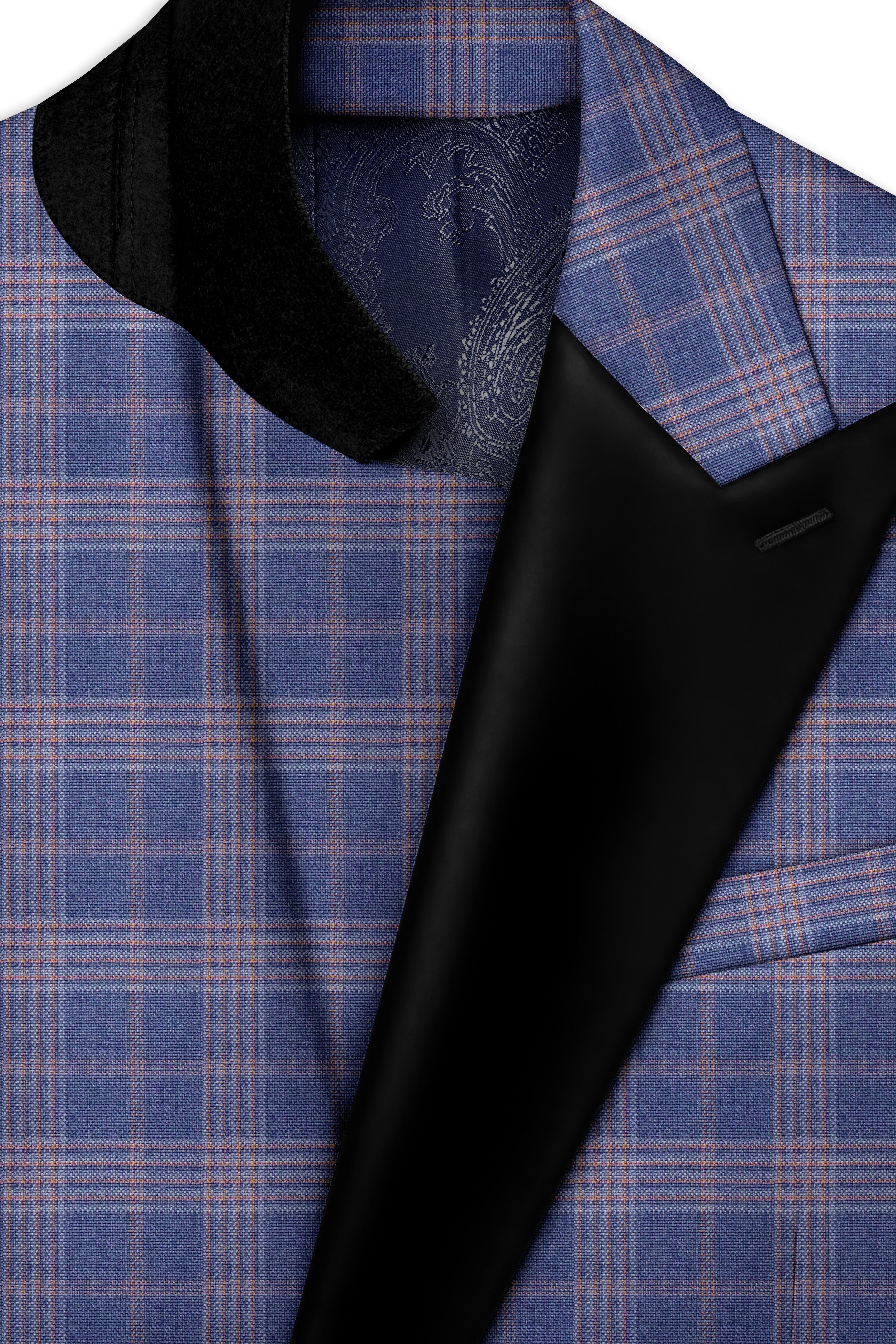 Trout Gray Super fine Checkered Wool Rich Tuxedo Blazer