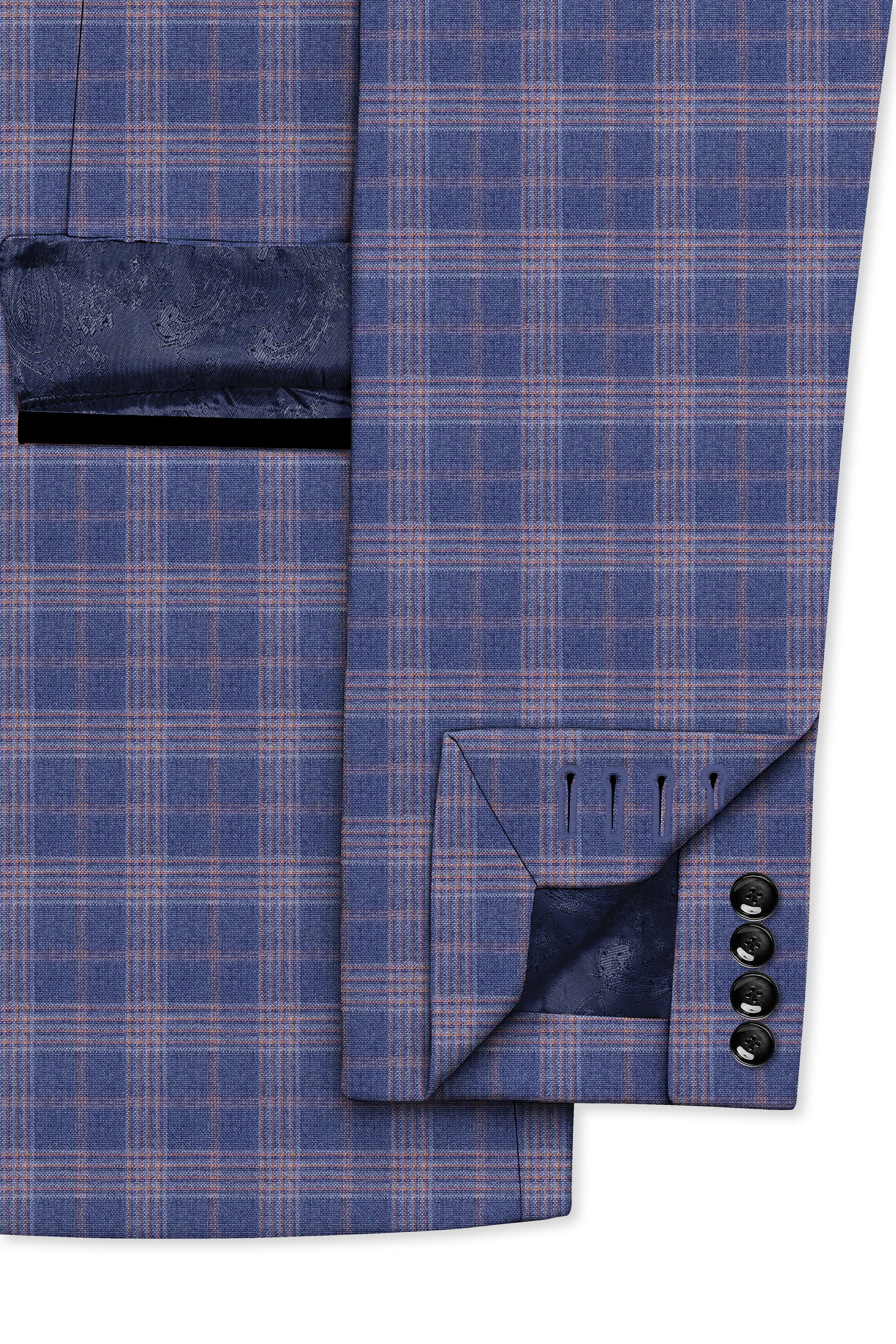 Trout Gray Super fine Checkered Wool Rich Tuxedo Blazer