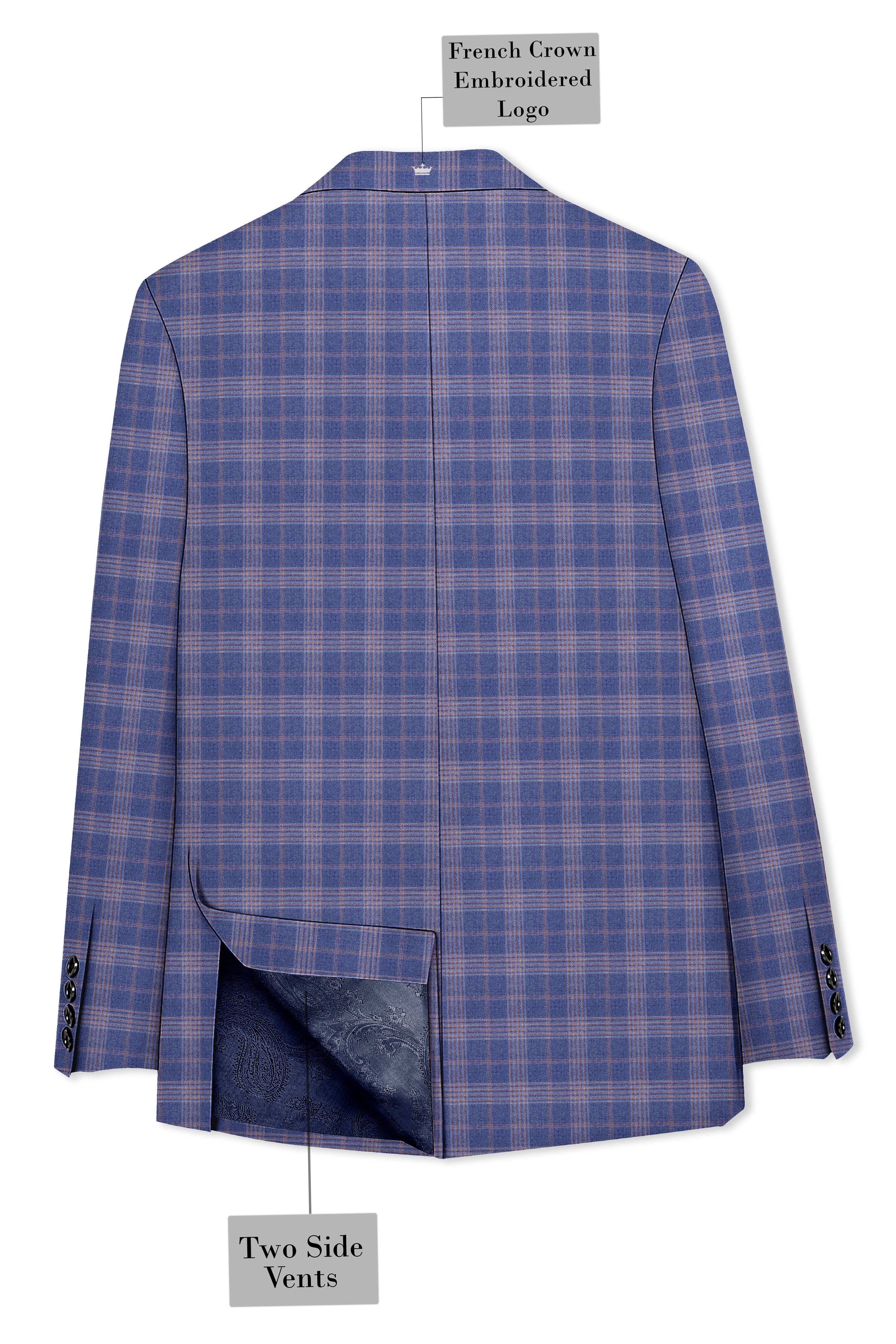 Trout Gray Super fine Checkered Wool Rich Tuxedo Blazer