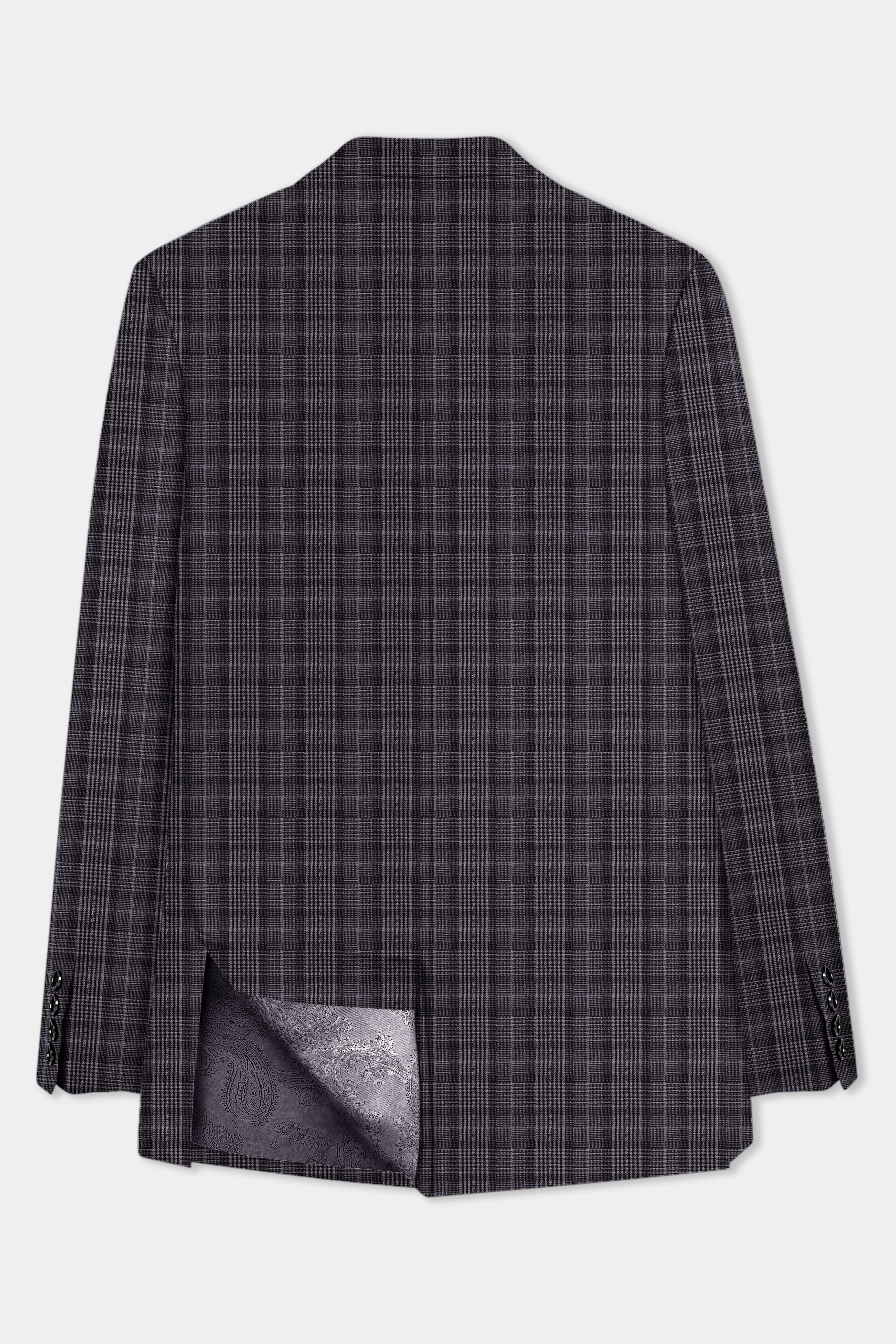 Charcoal Grey Plaid Blazer