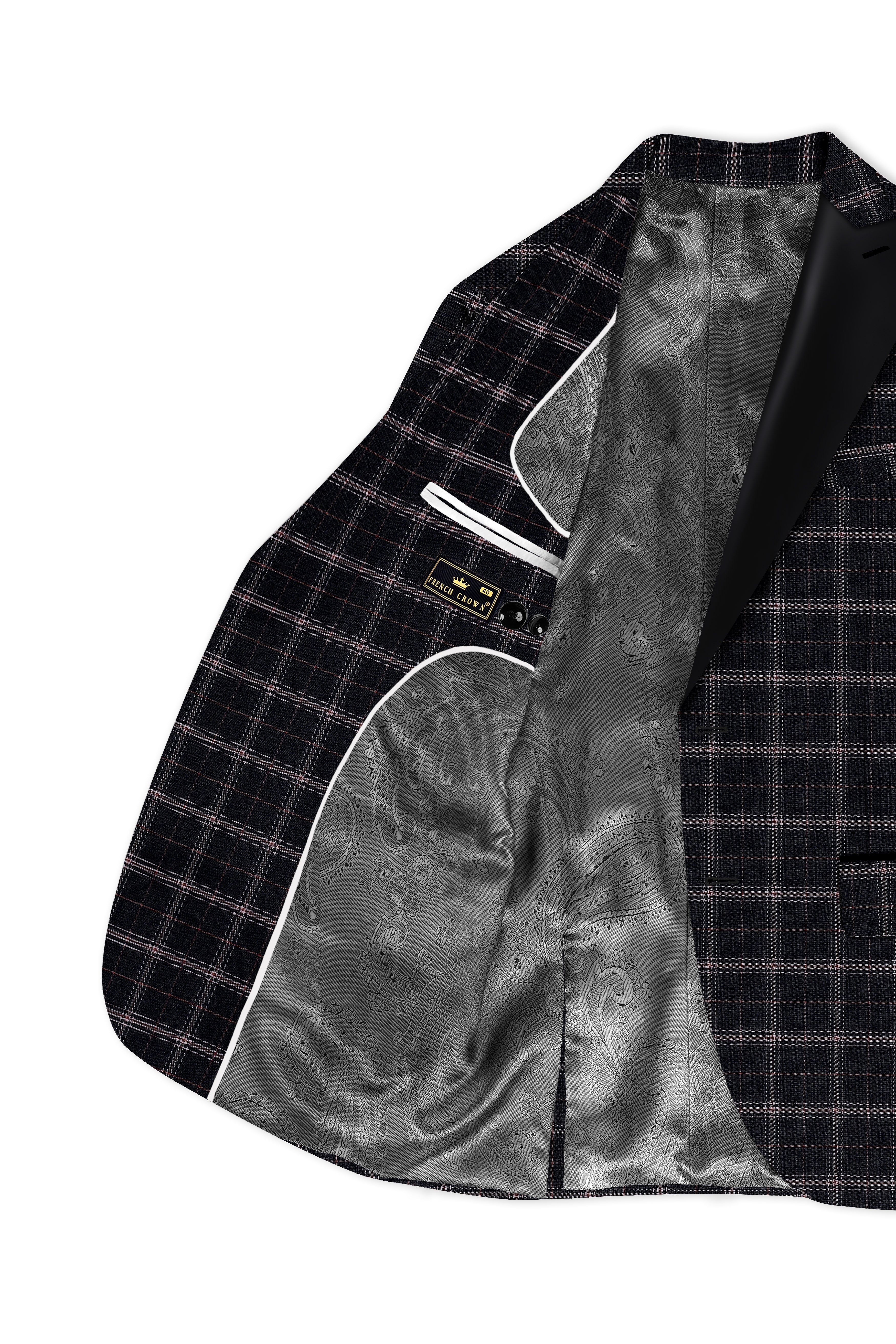 Mind Shaft Black Plaid Woolrich Tuxedo Blazer