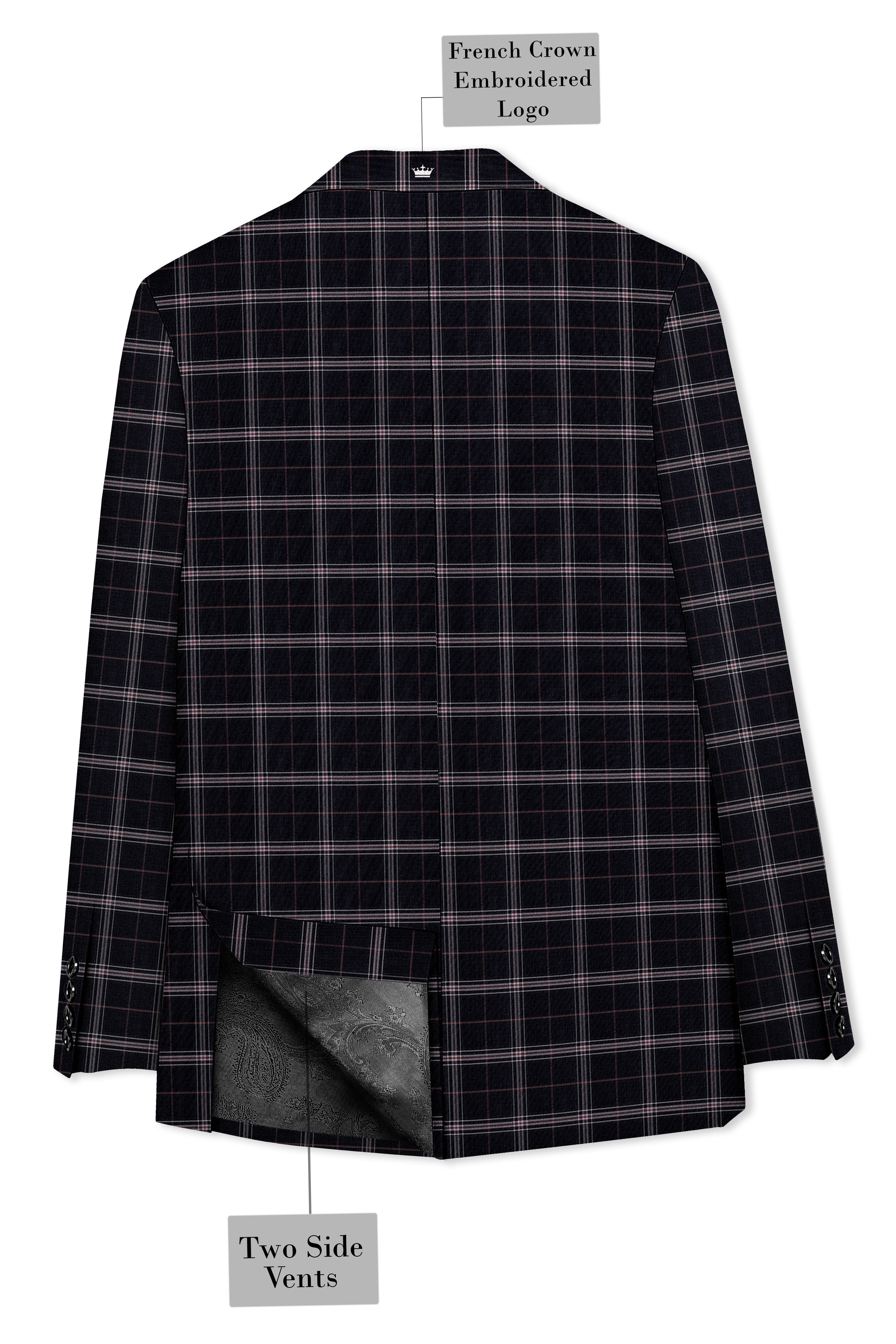 Mind Shaft Black Plaid Woolrich Tuxedo Blazer