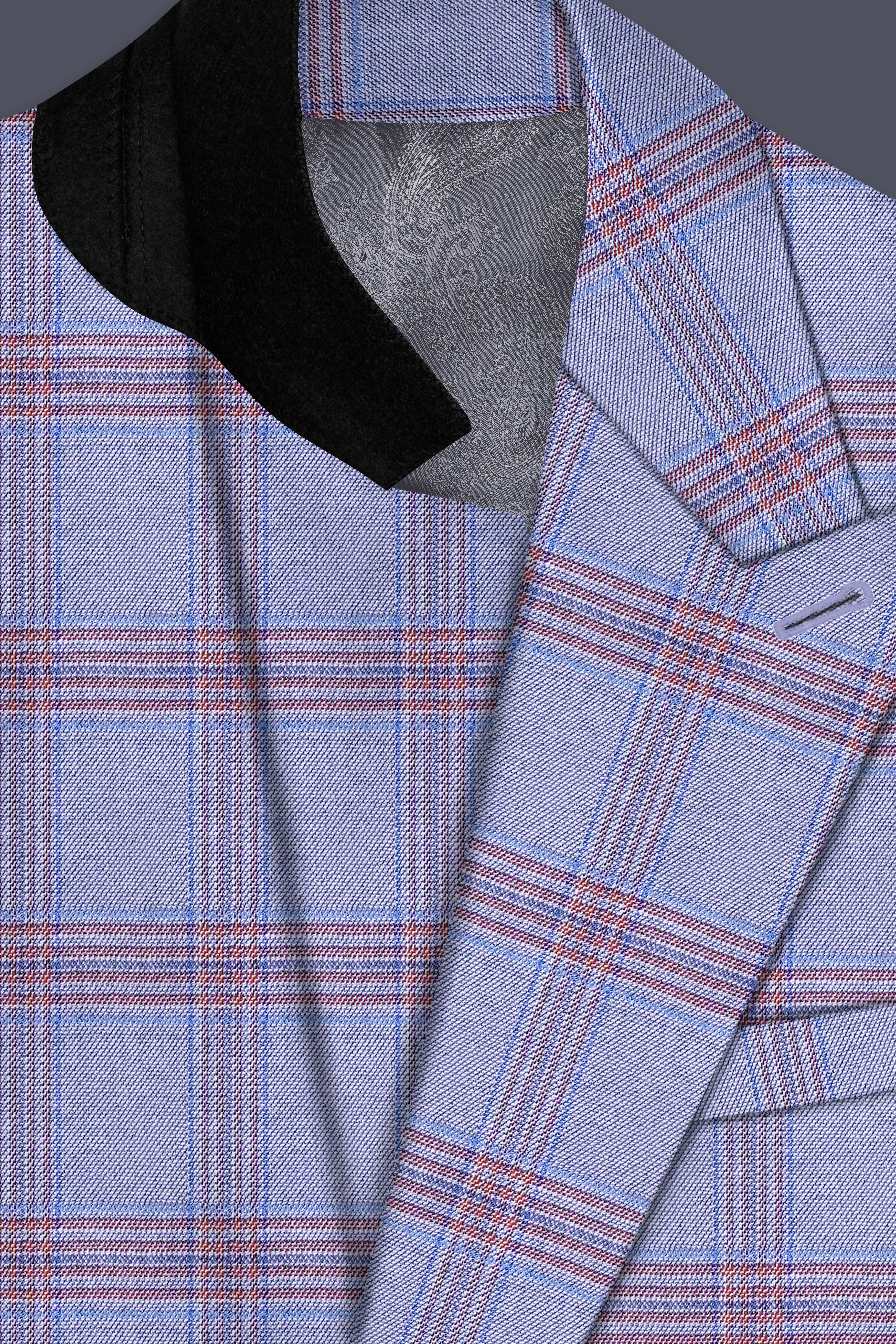 Manatee Grey Super fine Plaid Premium Cotton Blazer