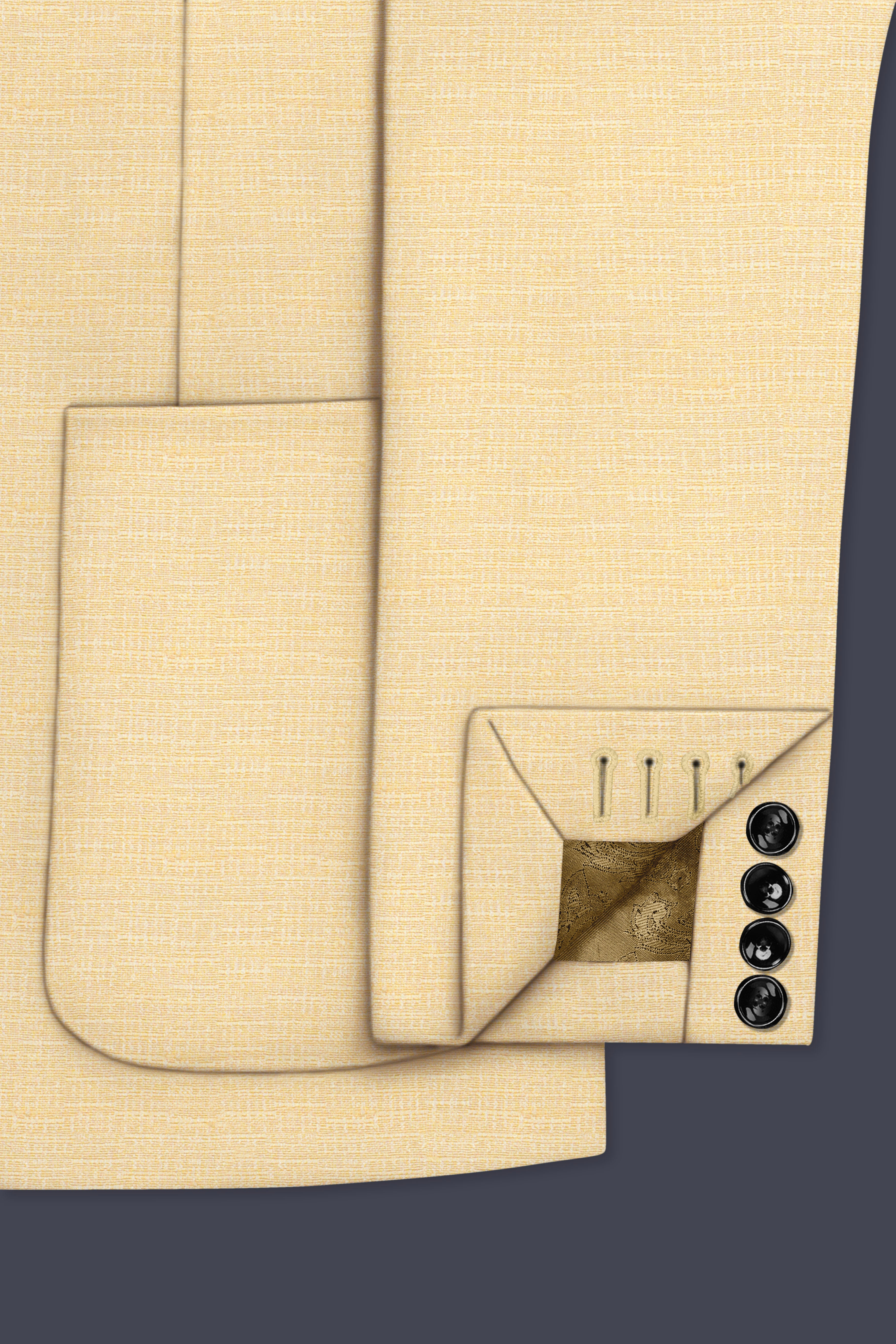 Derby Yellow Textured Single Breasted Sports Blazer