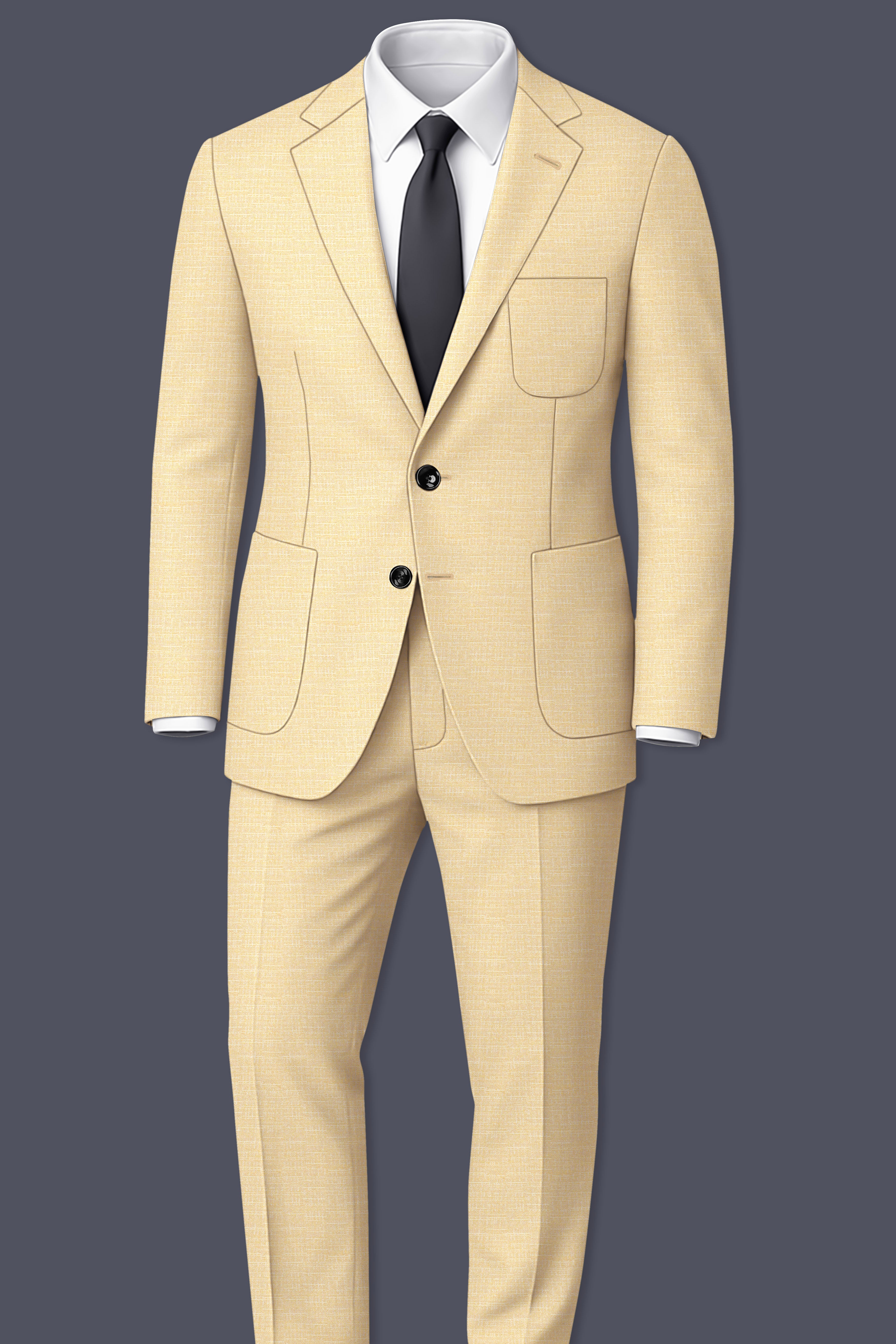 Derby Yellow Textured Single Breasted Sports Blazer