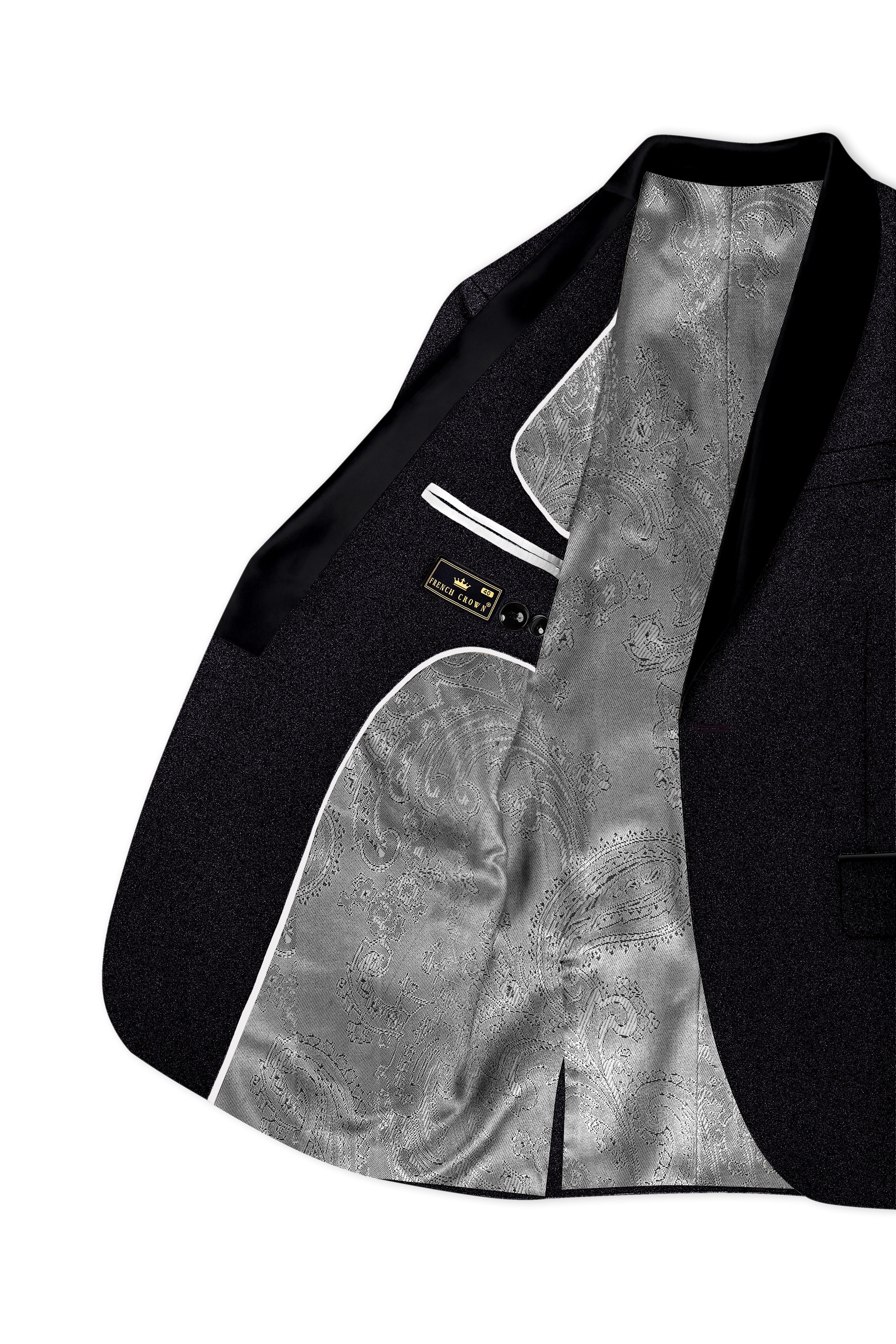 Jade Black Designer Tuxedo Blazer