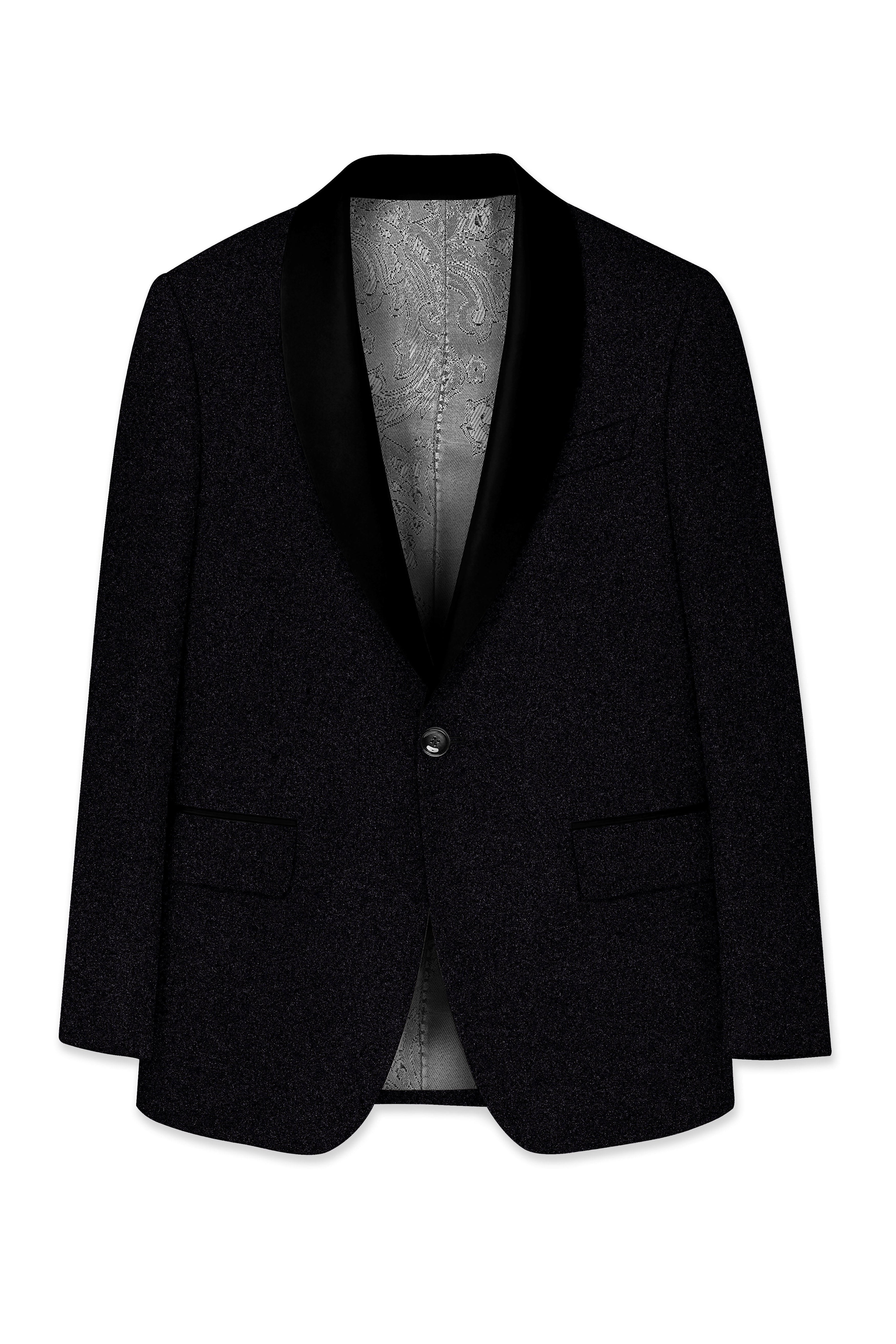 Jade Black Designer Tuxedo Blazer