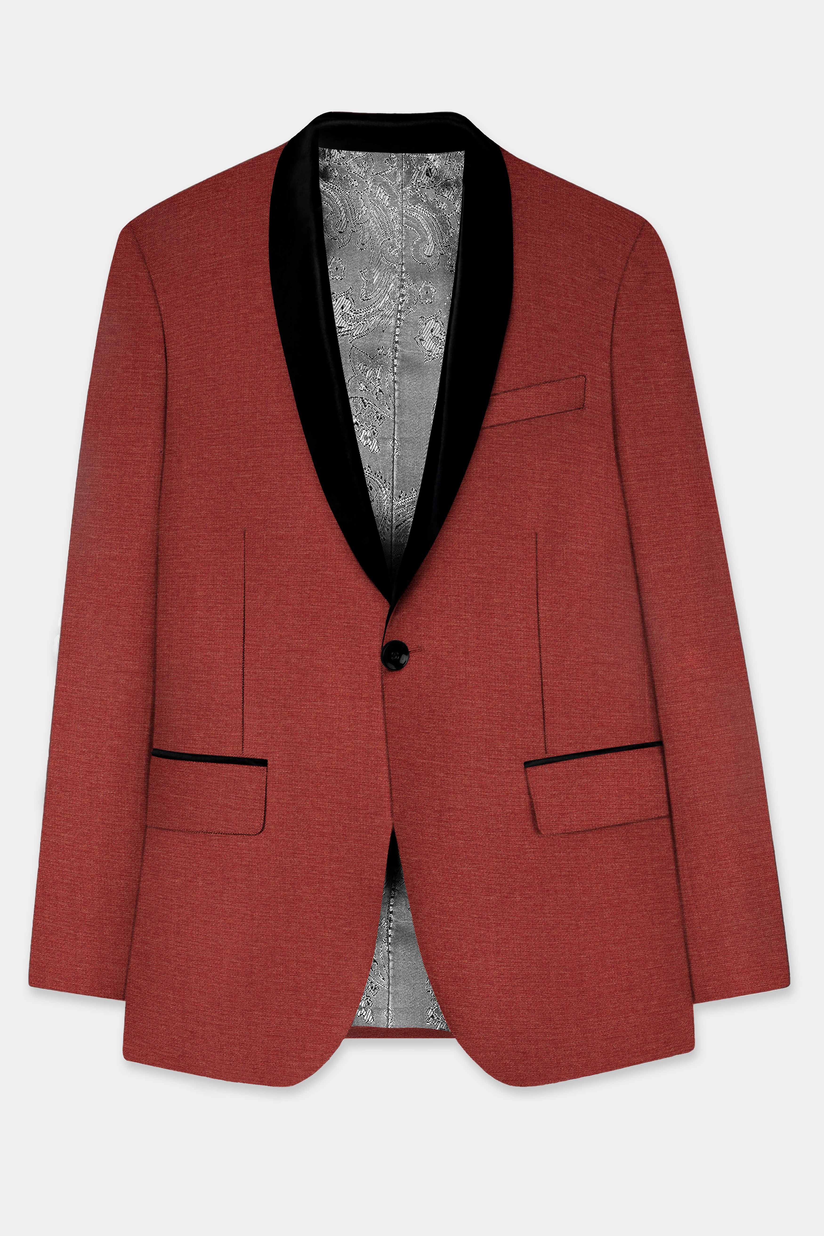 Pale Carmine Tuxedo Blazer