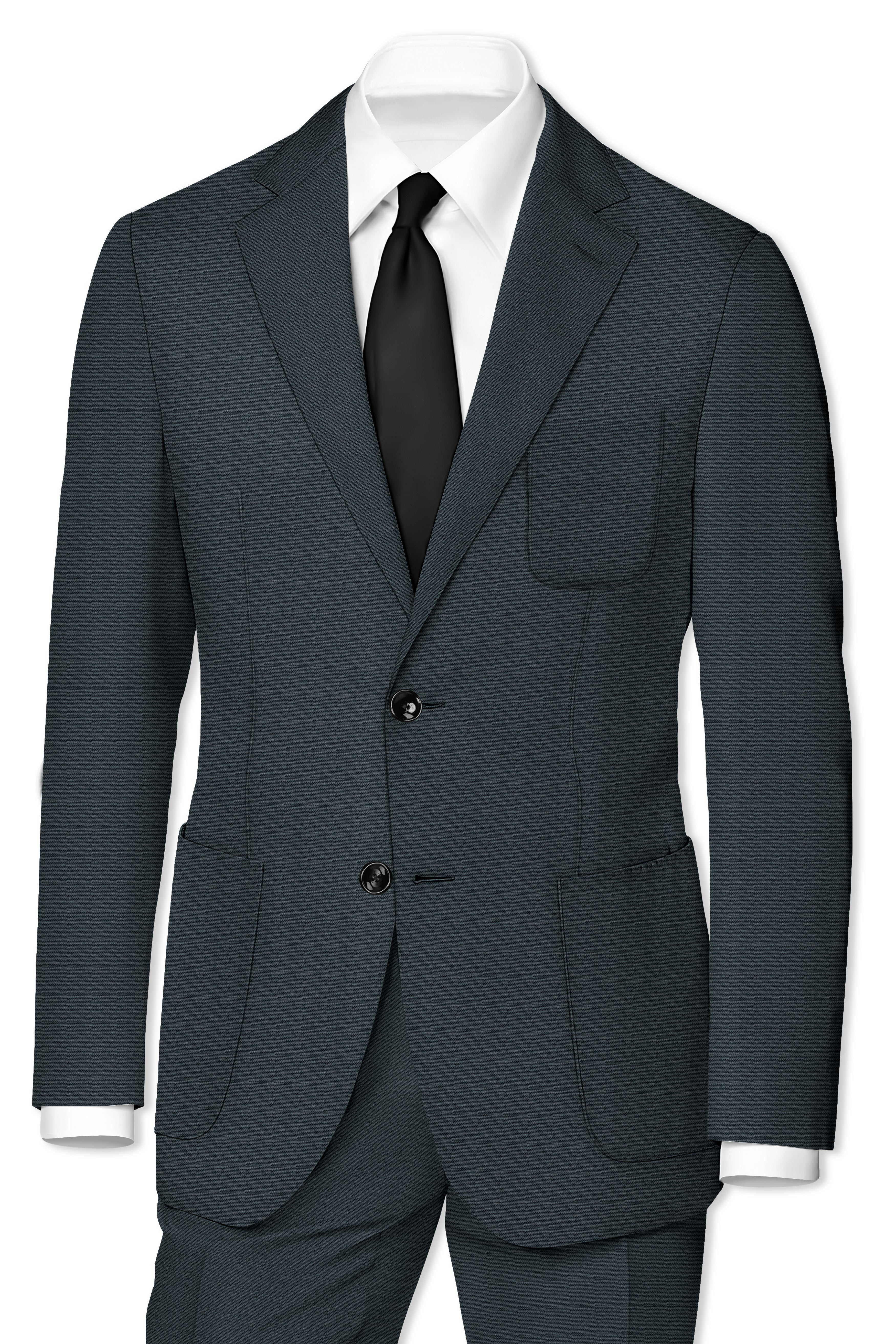Limed Spruce Grey Single Breasted Sports Premium Cotton Blazer