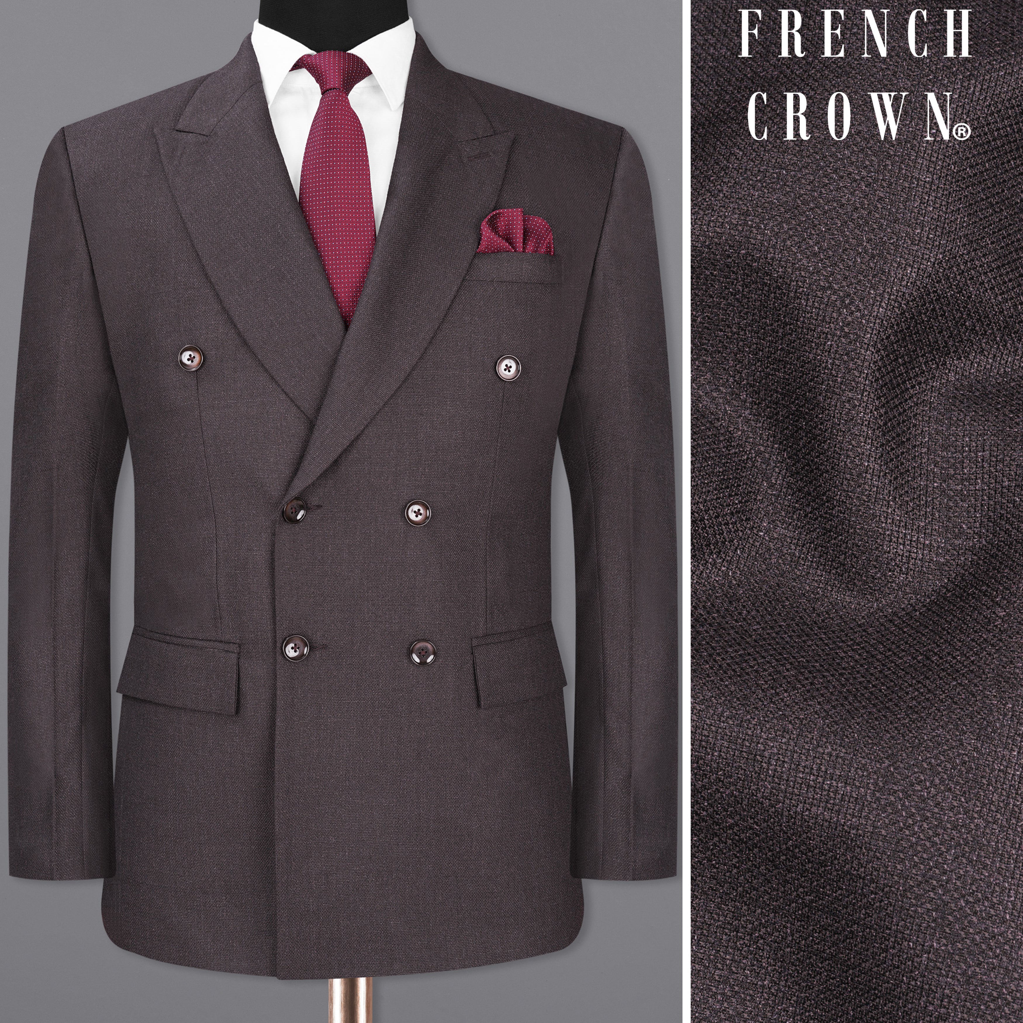 Iridium Textured Premium Terry-Rayon Double Breasted Blazers for Men.