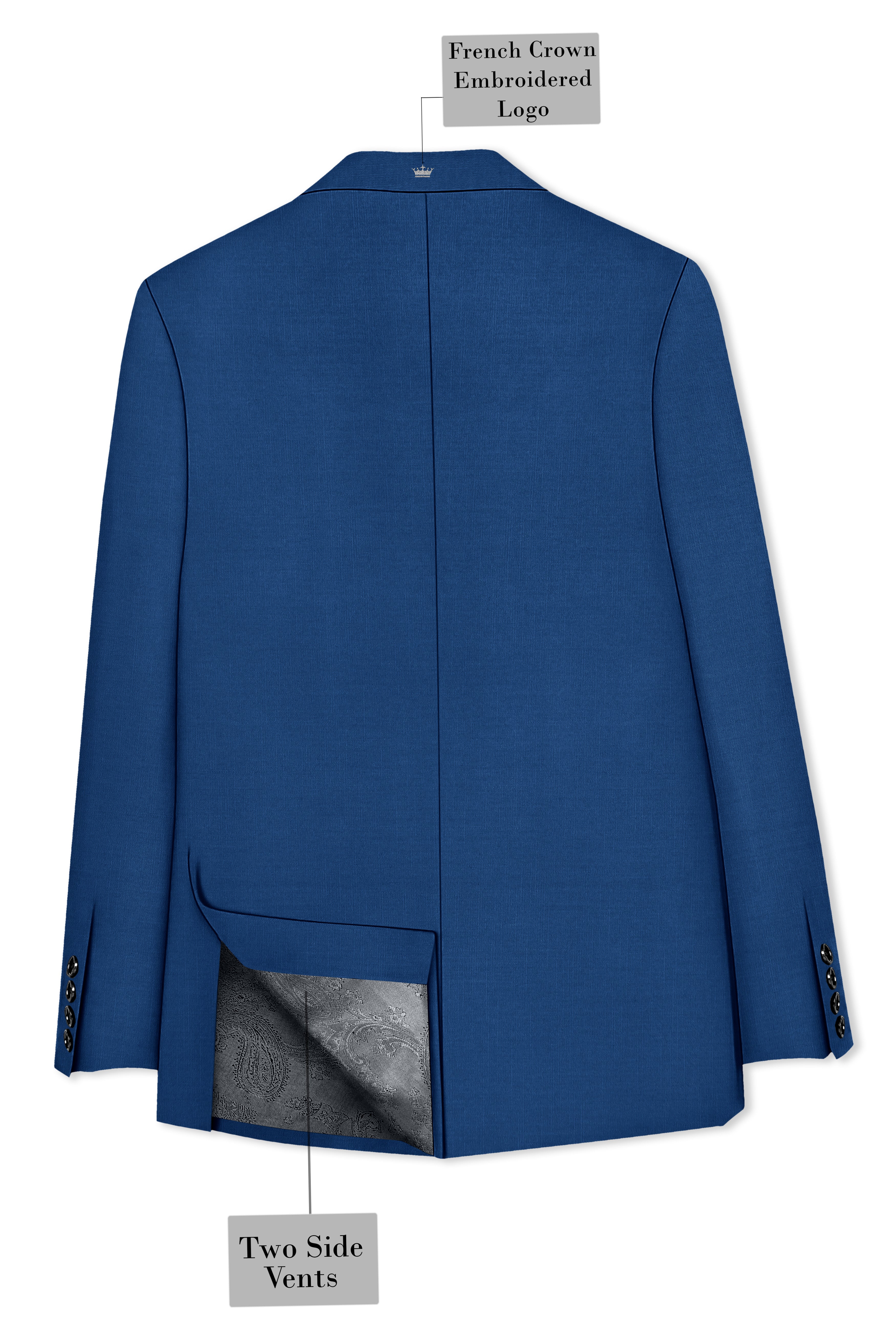 River Bed Blue Single Breasted Blazer