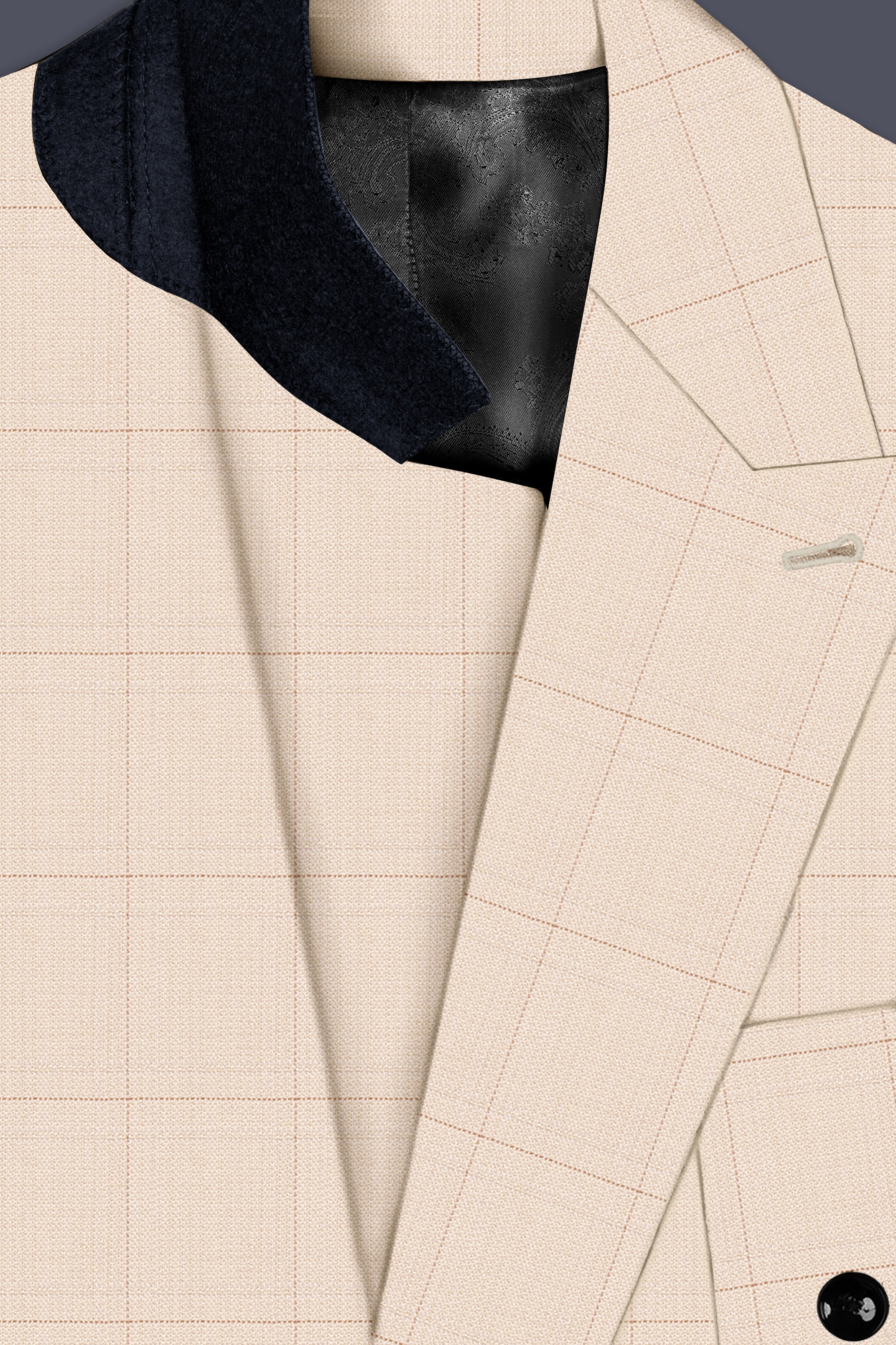 Bronco Cream Windowpane Double Breasted Sports Blazer