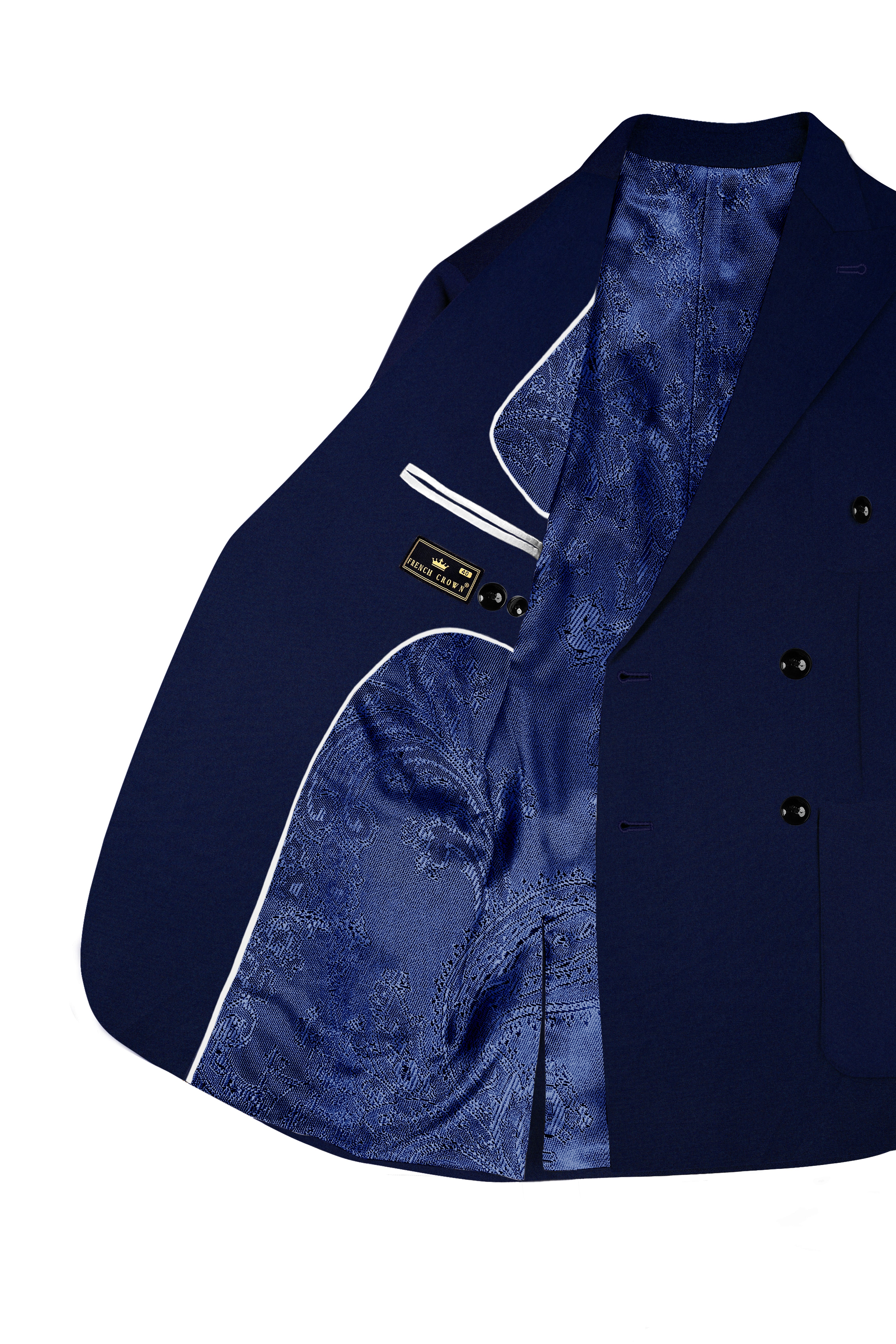 Baltic Navy Blue Wool Rich Double Breasted Sports Blazer